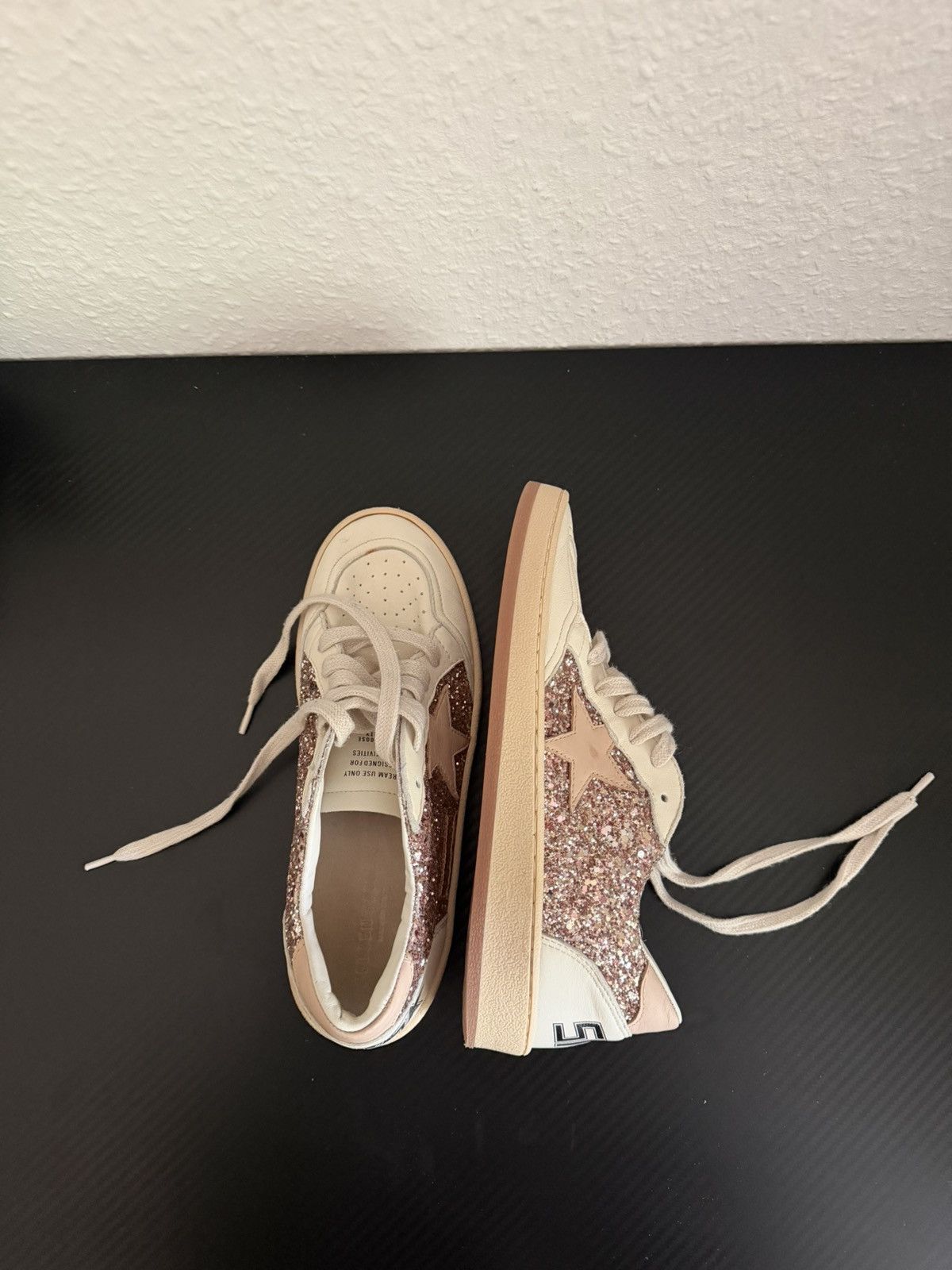 Golden Goose Golden Goose Ball Star Glitter Pink Low Top Sneakers Size US 5 / IT 35 - 2 Thumbnail