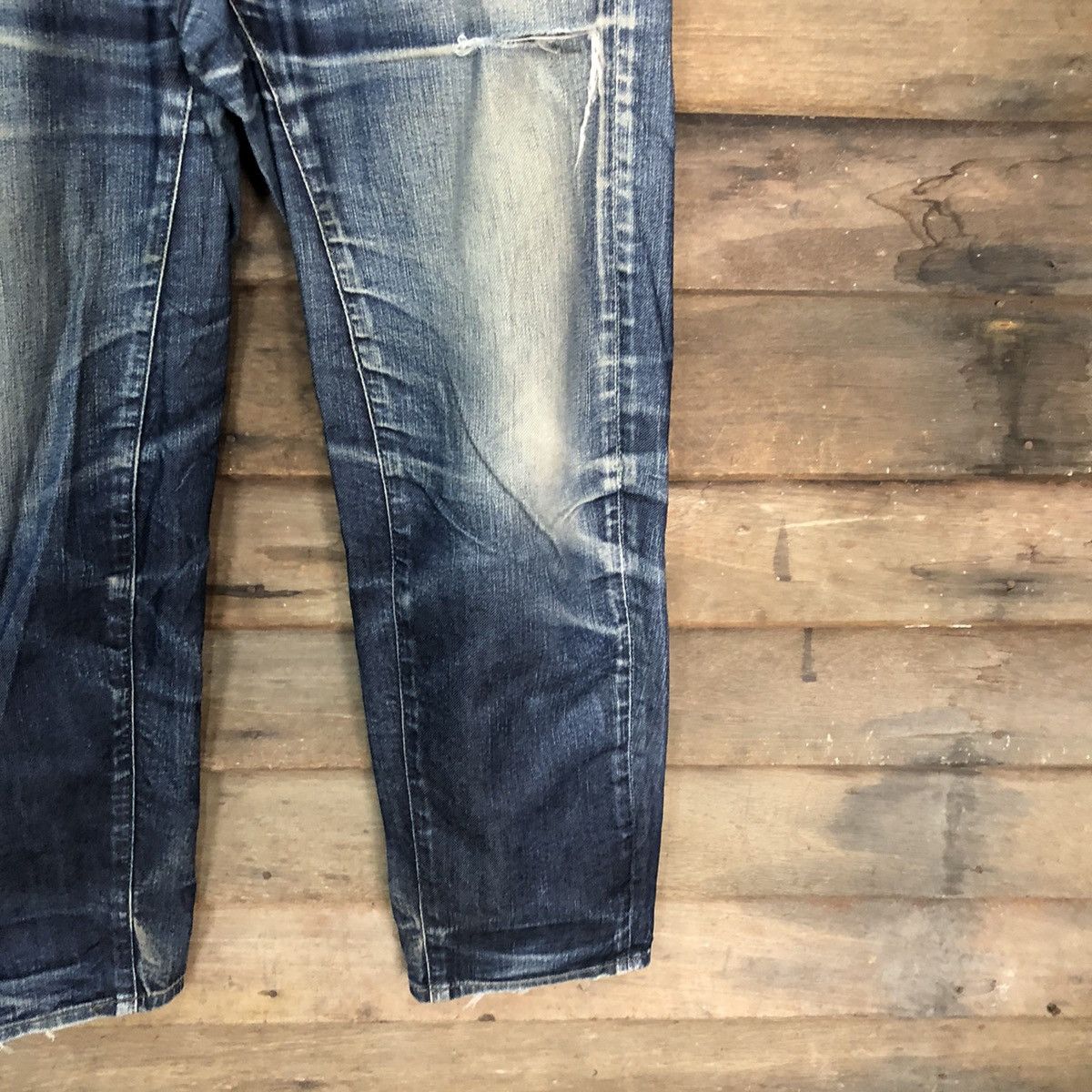 Japanese Brand Uniqlo Jeans Blue faded Distressed Denim Pants #7328 Size US 27 - 8 Thumbnail