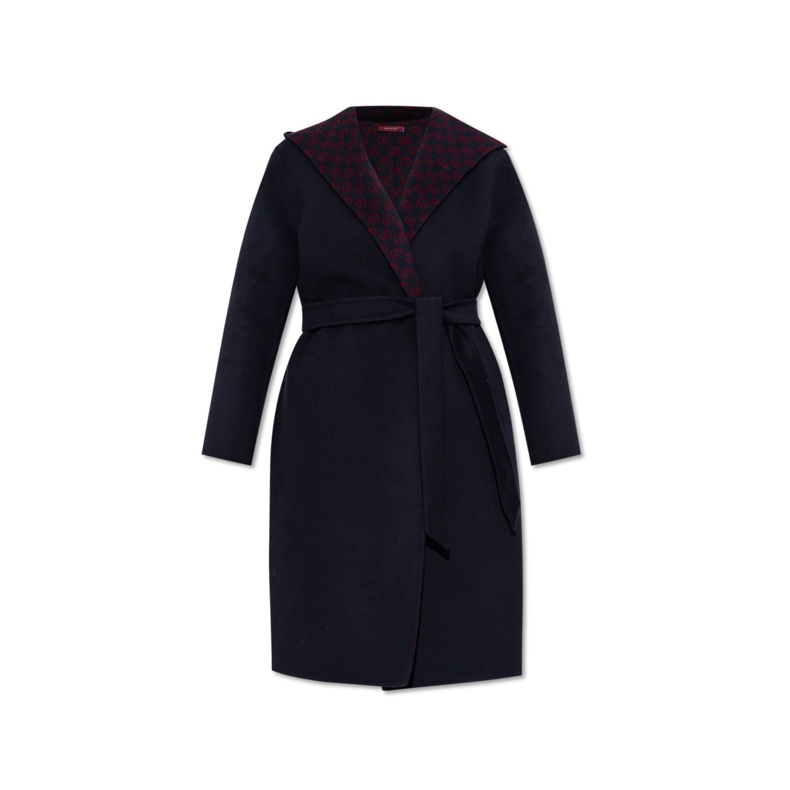 Gucci GUCCI Blue Reversible GG Silk Wool Coat New & Authentic (Wom Size S / US 4 / IT 40 - 1 Thumbnail
