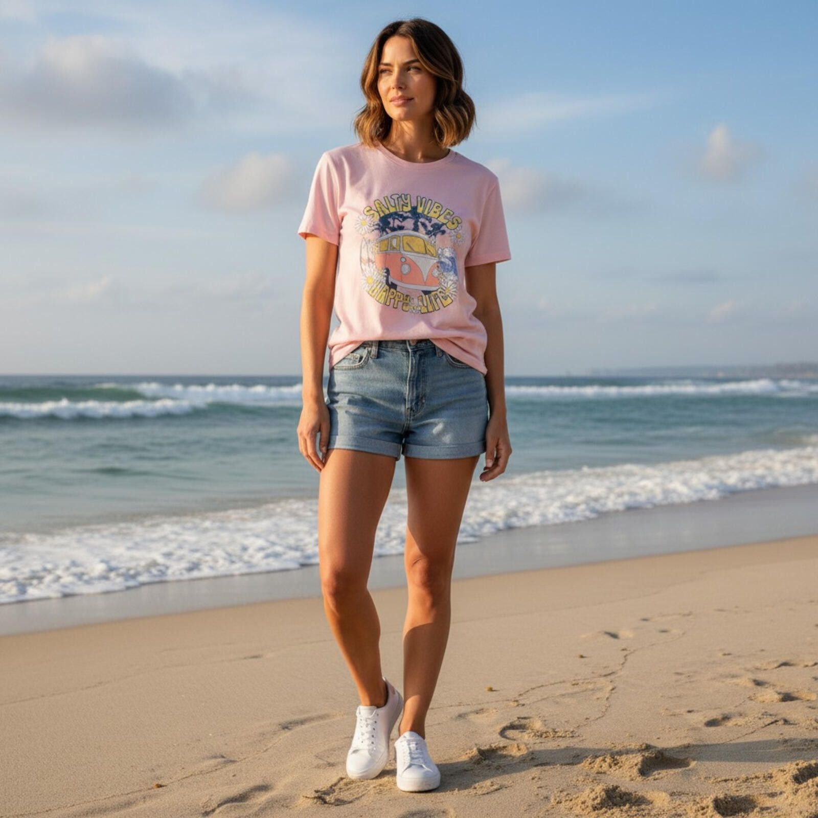 Other Pink Closet Women's L T-Shirt Salty Vibes NWT Size L / US 10 / IT 46 - 4 Thumbnail