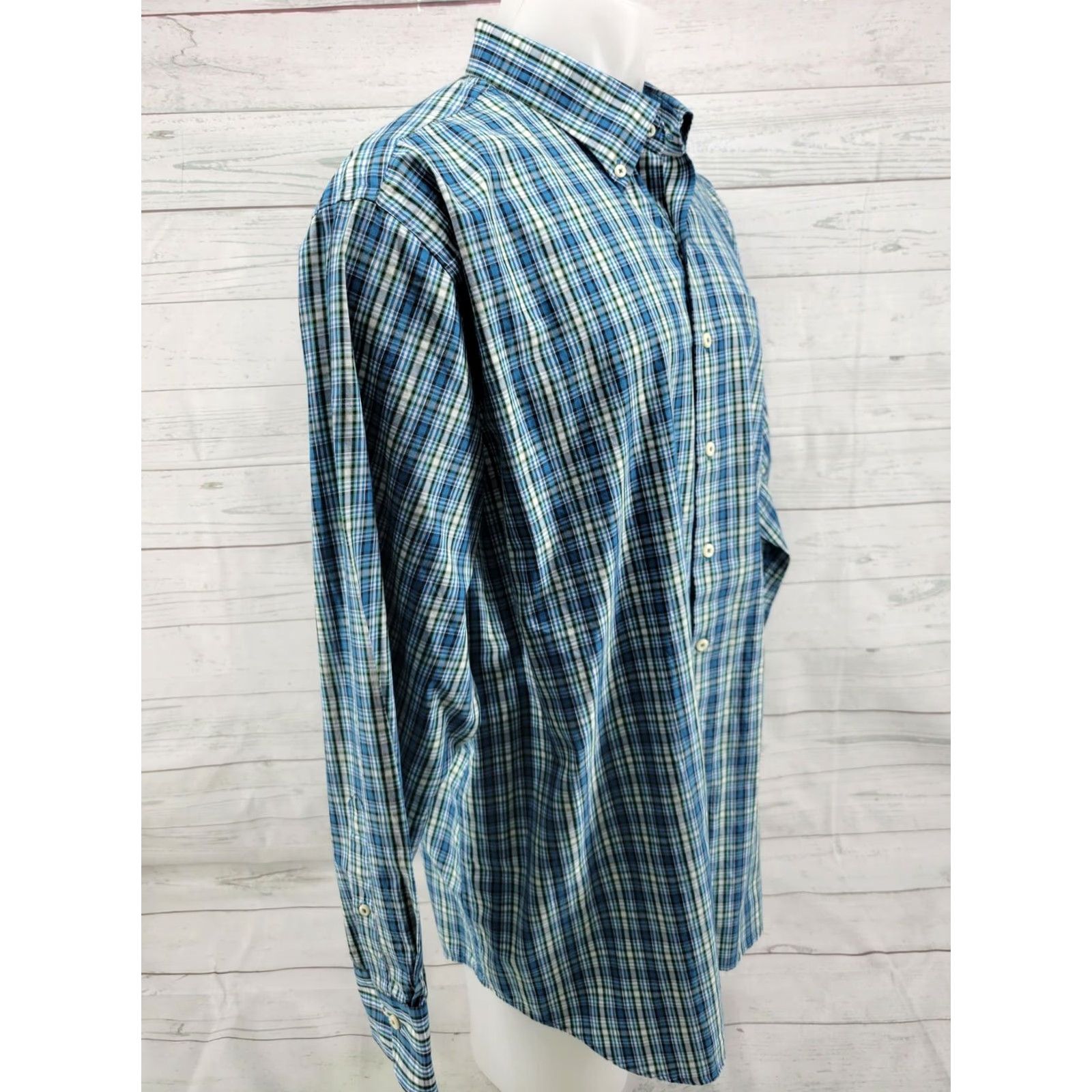 Peter Millar VINTAGE Peter Millar Long Sleeved Button Up Shirt Blue Plaid XXL Size US XXL / EU 58 / 5 - 4 Thumbnail