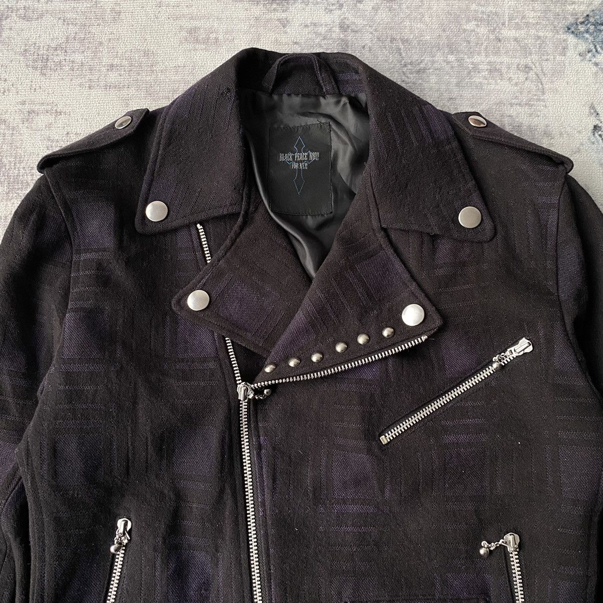14th Addiction × If Six Was Nine × Le Grande Bleu (L.G.B.) Black Peace Now Punk Rider Jacket Size US M / EU 48-50 / 2 - 2 Thumbnail