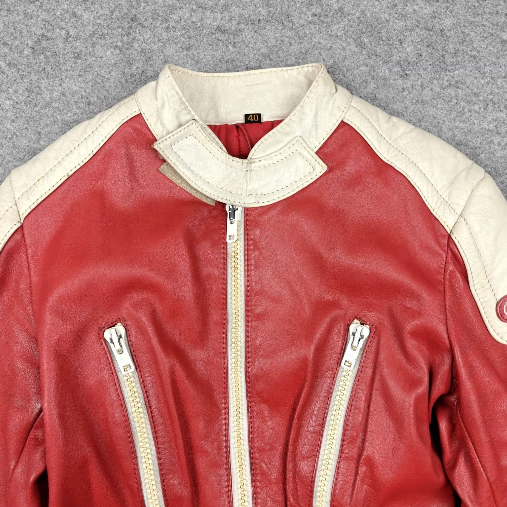 Shein VINTAGE Hein Gericke Jacket Womens 40 Red Leather Motorcycle Padded Zip Size S / US 4 / IT 40 - 3 Thumbnail