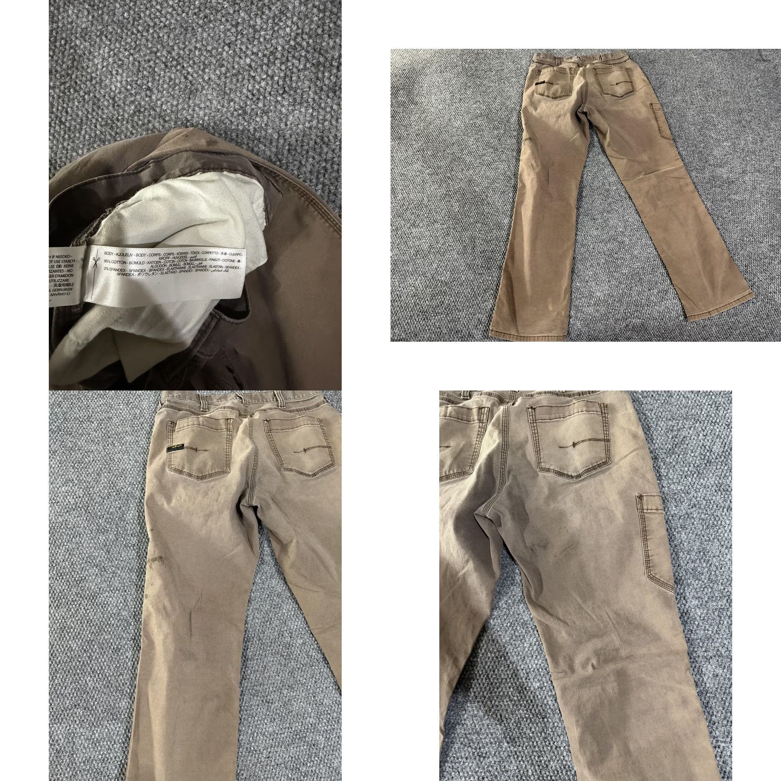 Ariat Ariat Rebar M4 Mens Pants 32x34 Brown Relaxed Straight Canvas Carpenter Workwear Size US 32 / EU 48 - 8 Thumbnail