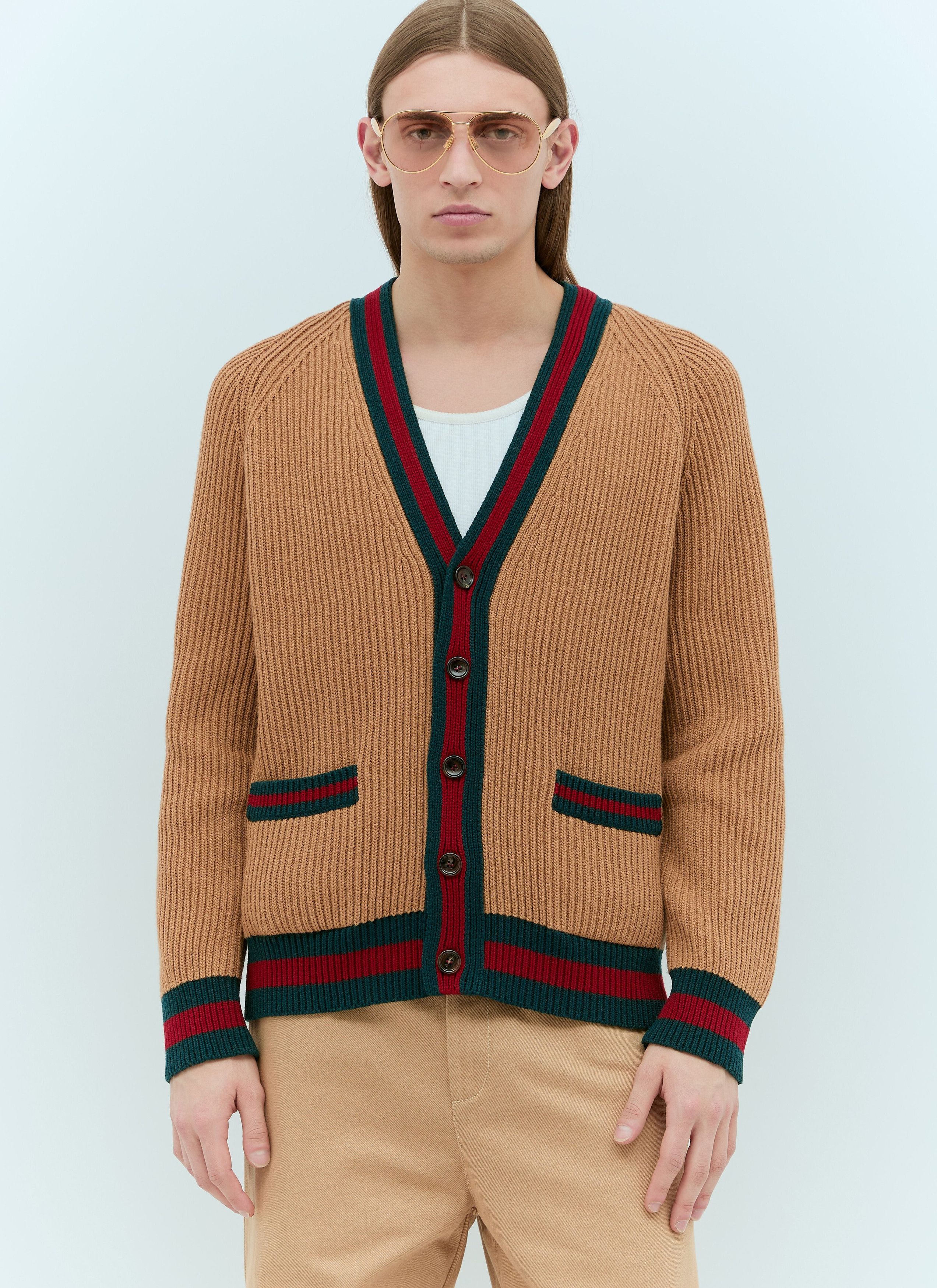 o1s1wg110925 Knit Wool Cardigan With Web in Multicolor