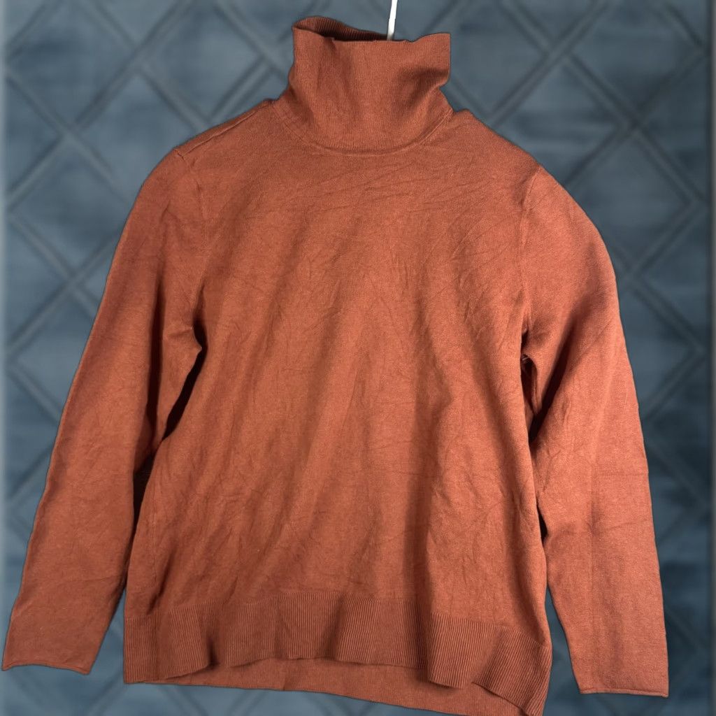 Duluth Trading Company Duluth Trading Co Sweater Womens XL Orange Turtleneck Knit Pullover Shiftless Size XL / US 12-14 / IT 48-50 - 1 Thumbnail