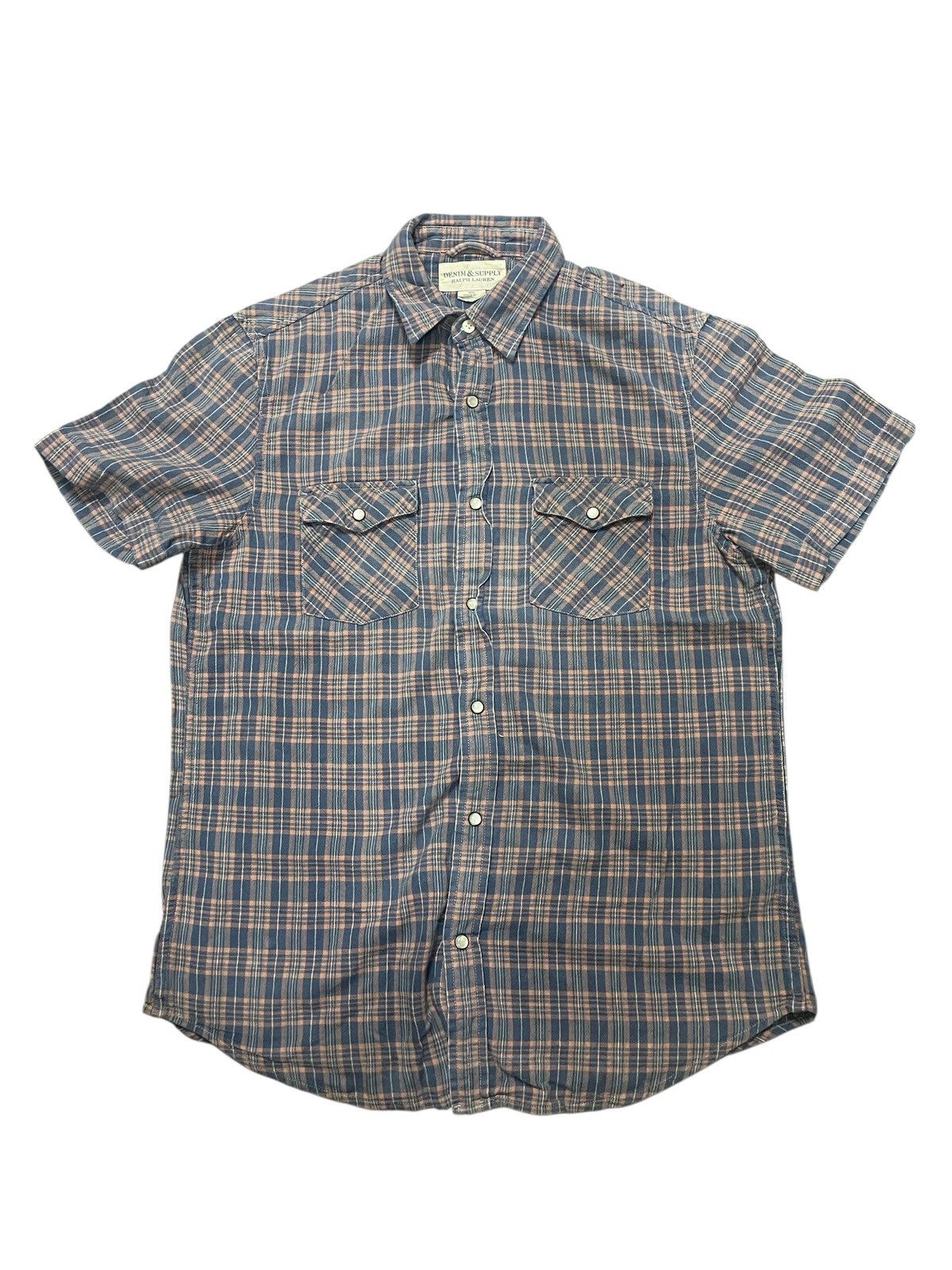 Denim & Supply Ralph Lauren Denim Ralph Lauren Flannel Tshirt with Pearl Button Size US M / EU 48-50 / 2 - 1 Thumbnail