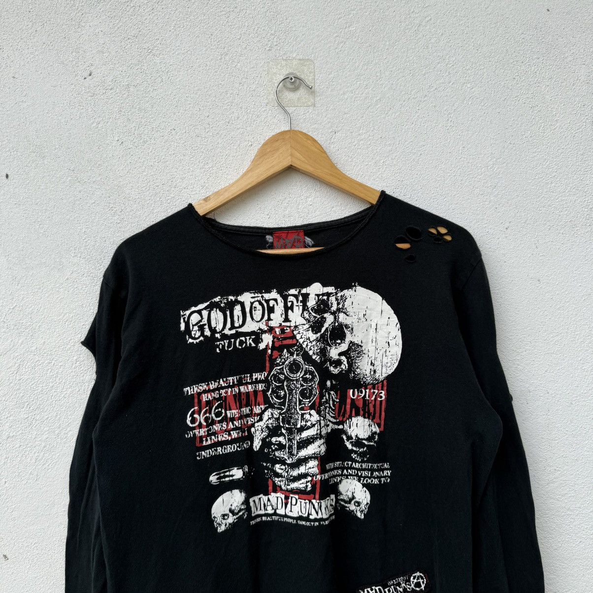 Seditionaries Vintage Mad Punk Gothic Cross Bondage Longsleeve Shirt Size US L / EU 52-54 / 3 - 3 Thumbnail