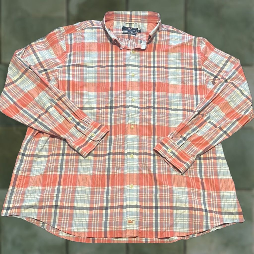Vineyard Vines Vineyard Vines Murray Shirt Mens XXL Multicolor Plaid Classic Fit Button-Down Long Sleeve Button-Up Collared 2XL Regular Easy Care All Seasons Size US XXL / EU 58 / 5 - 1 Thumbnail