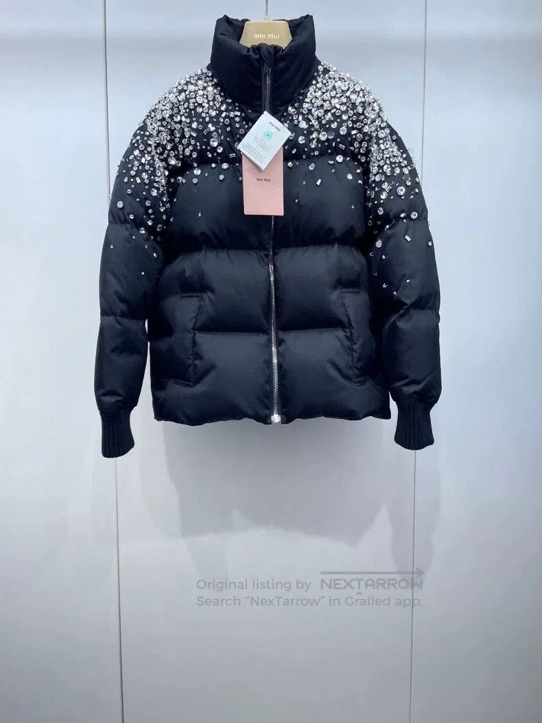 Miu Miu Miu Miu Crystal Shoulder Down Jacket. Size US S / EU 44-46 / 1 - 1 Thumbnail
