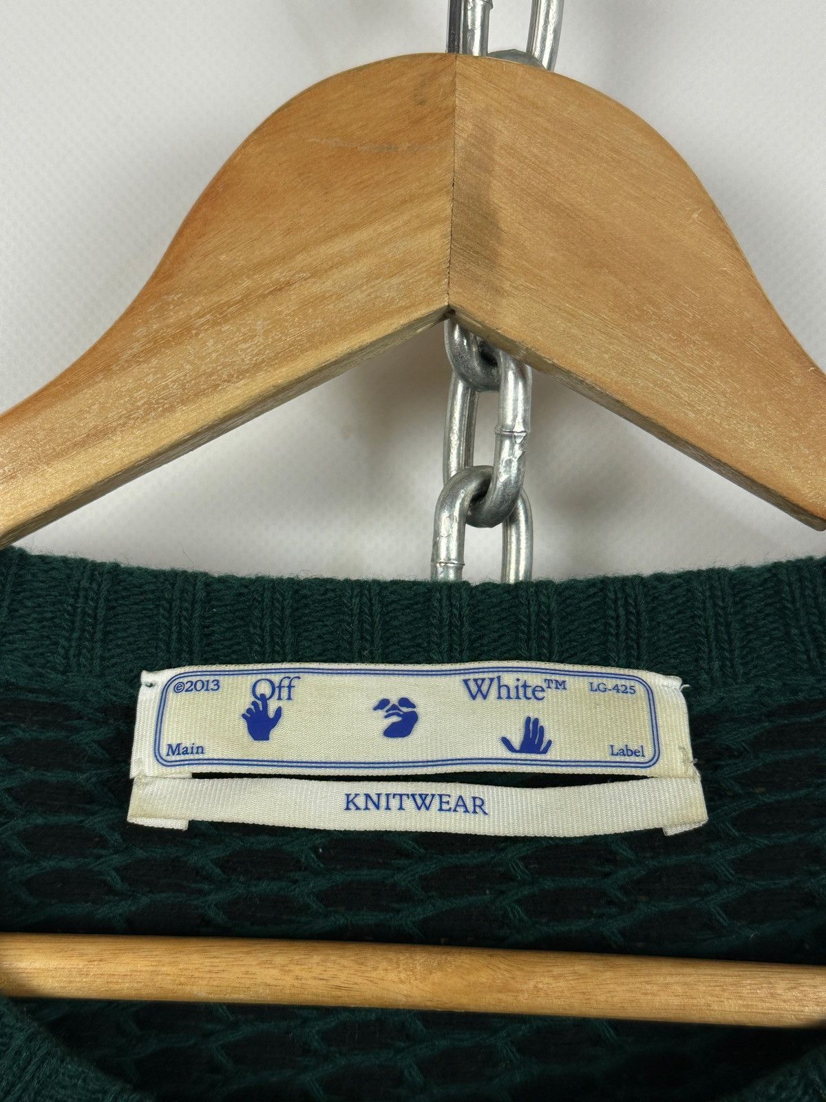 Off-White Off White Green Wool Cable Knit Sweater Size US XL / EU 56 / 4 - 20 Thumbnail