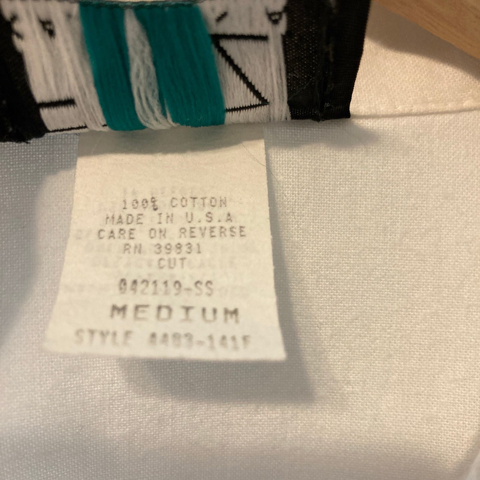 Other Vintage 90’s Fritzi California Retro White Blue Button Shirt Size M / US 6-8 / IT 42-44 - 3 Thumbnail