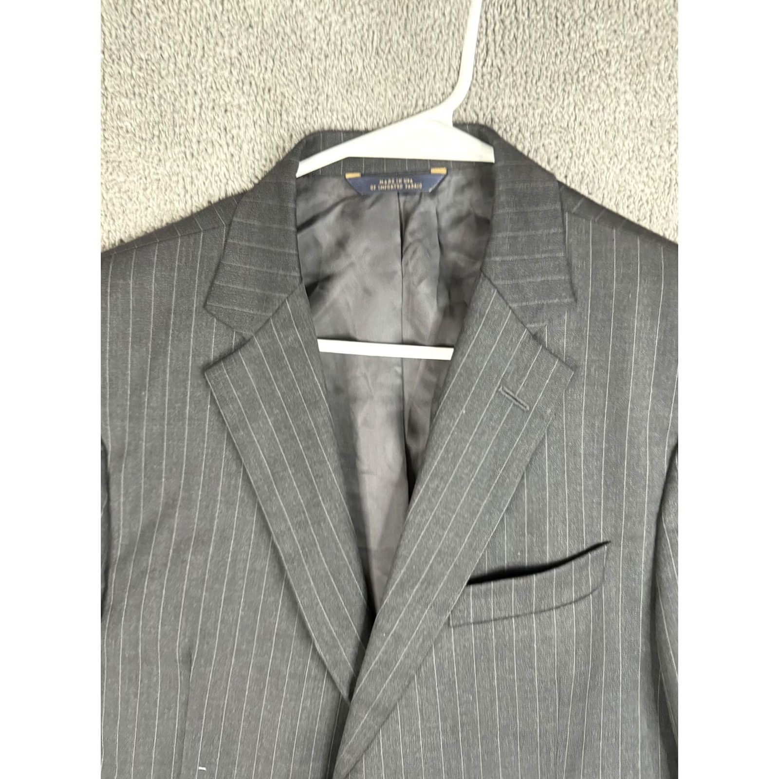 Brooks Brothers Brooks Brothers Jacket 42R Gray Pinstripe 1818 Fitzgerald Wool Blazer Mens Slim Notch Lapel Two-Button Suit Jacket Size 42R - 6 Thumbnail