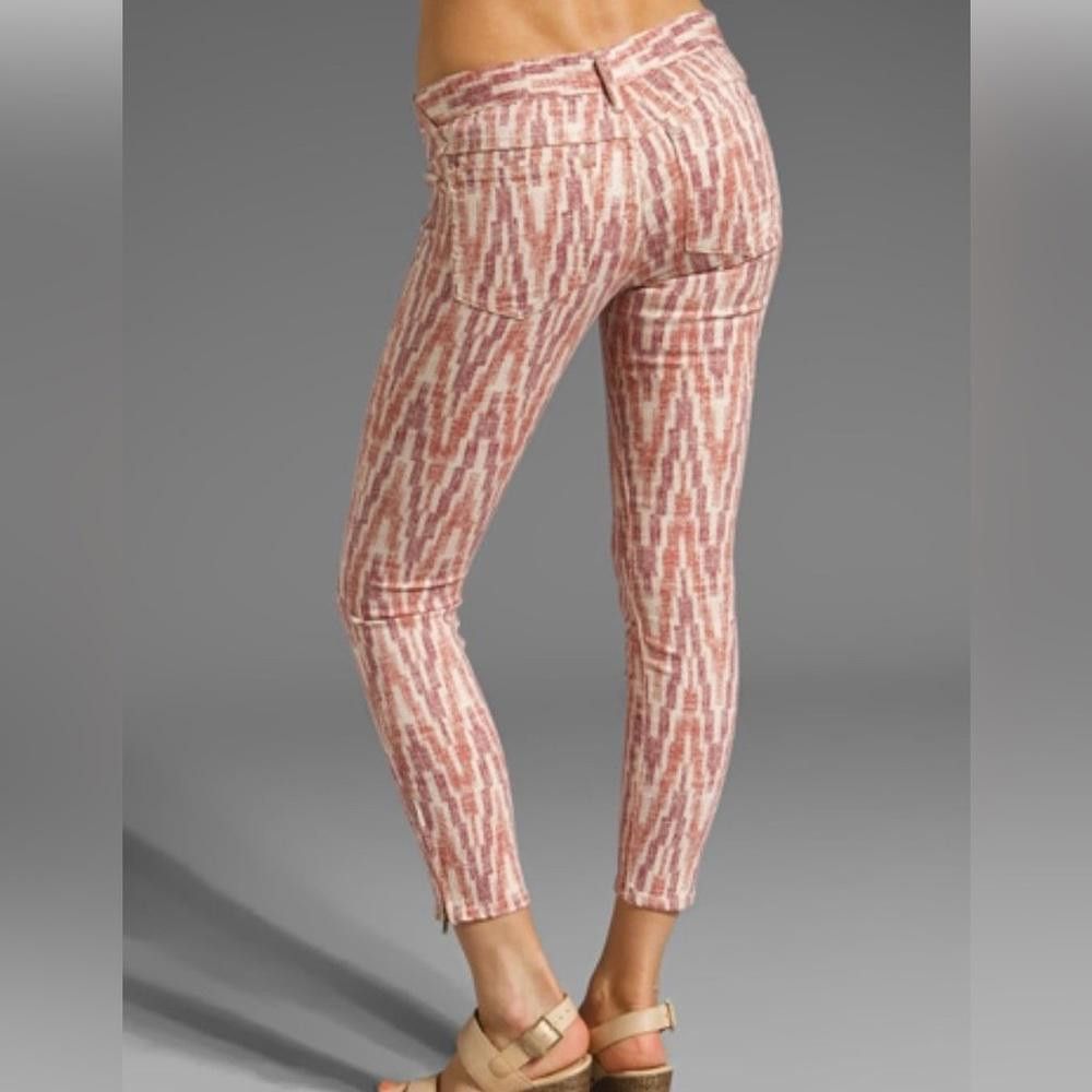 Free People Free People Americana Ikat Red White Crop Skinny Jeans 24 Size 24" / US 00 / IT 34 - 2 Thumbnail