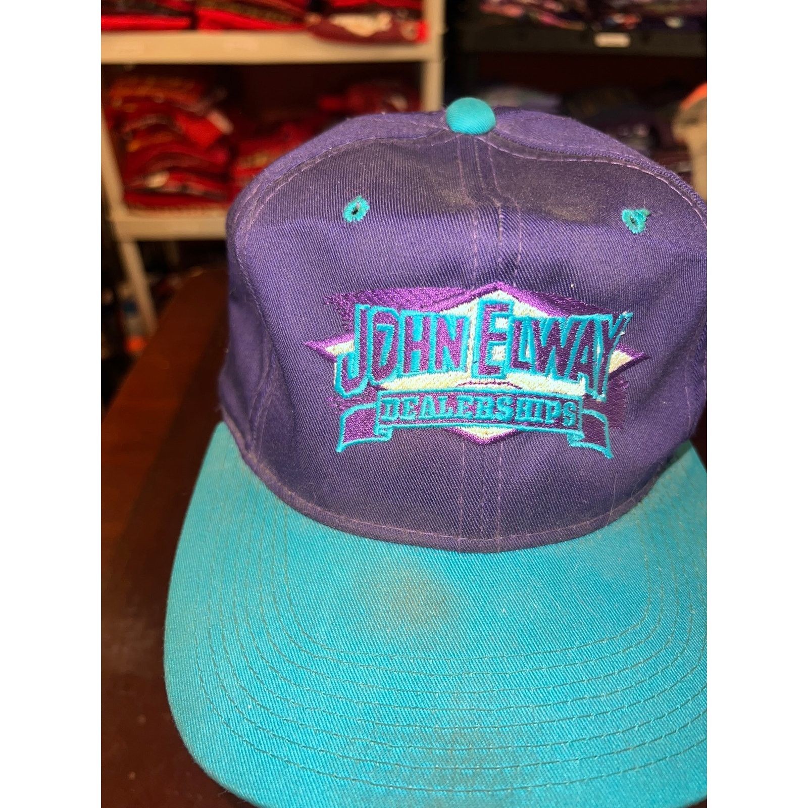 Vintage Vintage John Elway hat Dealership Truck Purple Snapback Worn Size ONE SIZE - 2 Thumbnail