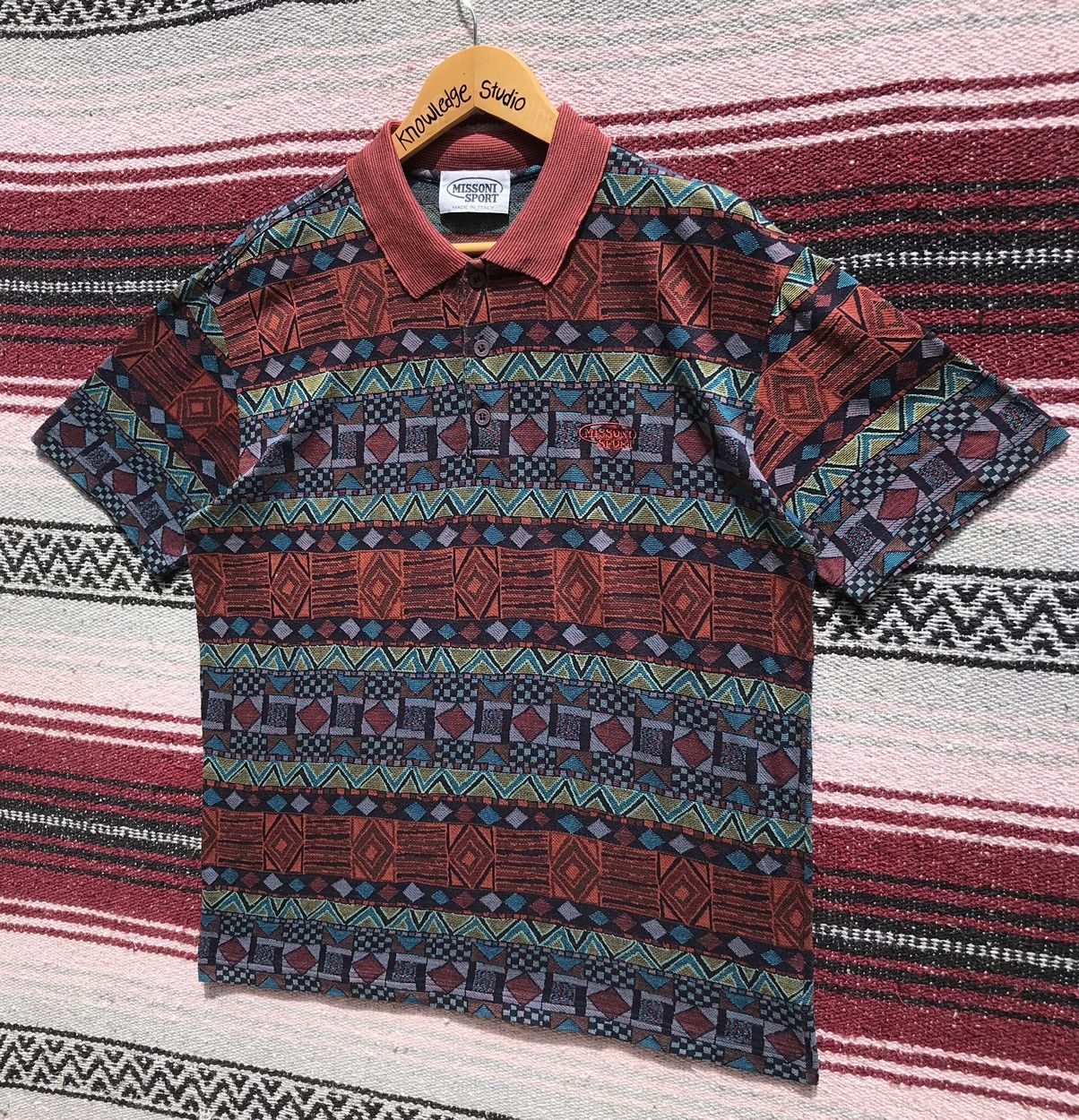 Missoni Vintage Missoni Sports Ethnic Wind Polo Tees Missoni Italy Size US S / EU 44-46 / 1 - 3 Thumbnail