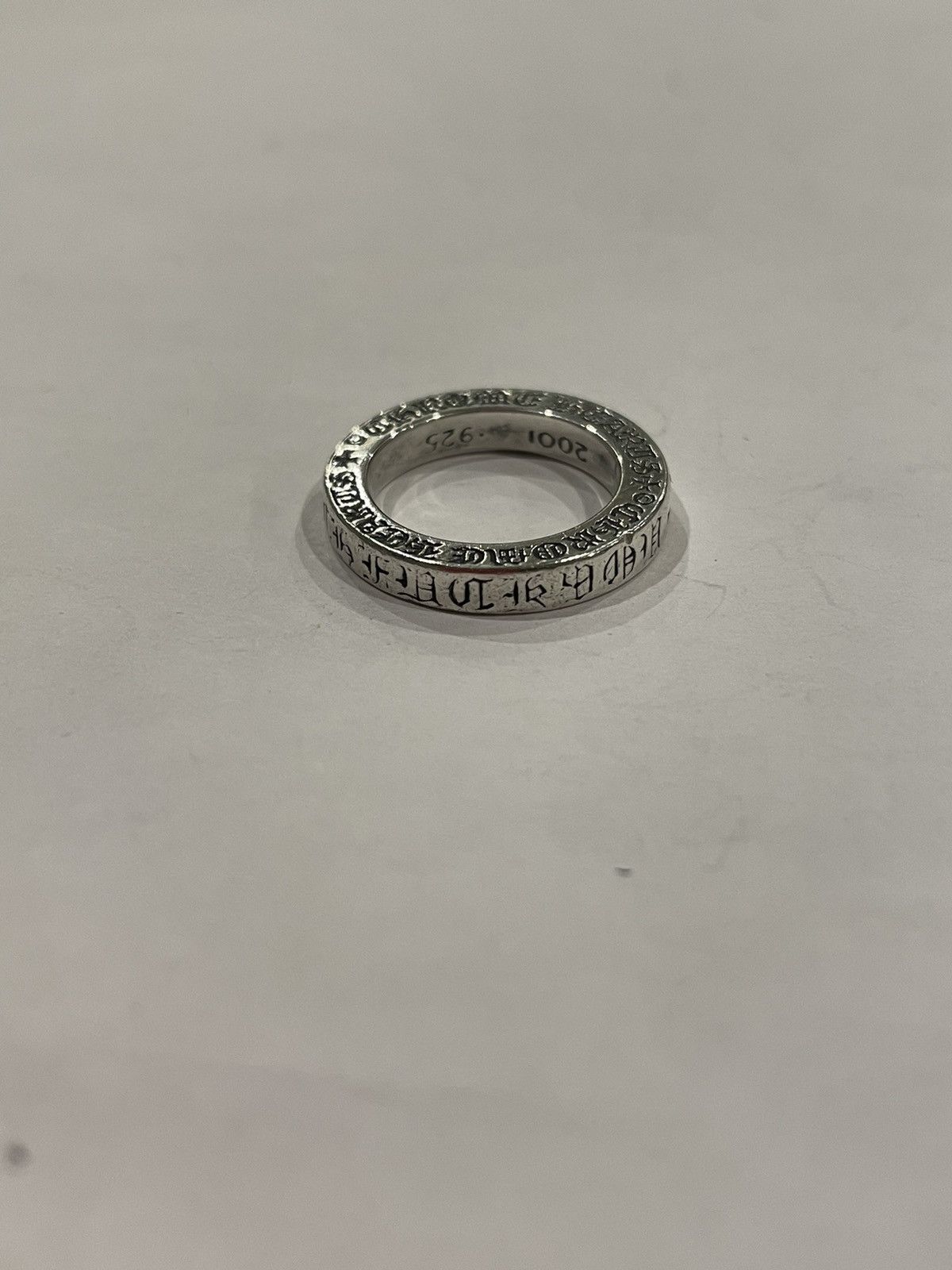 image of Chrome Hearts Fuck You Spacer Ring 3Mm Size 4.5 Silver, Men's