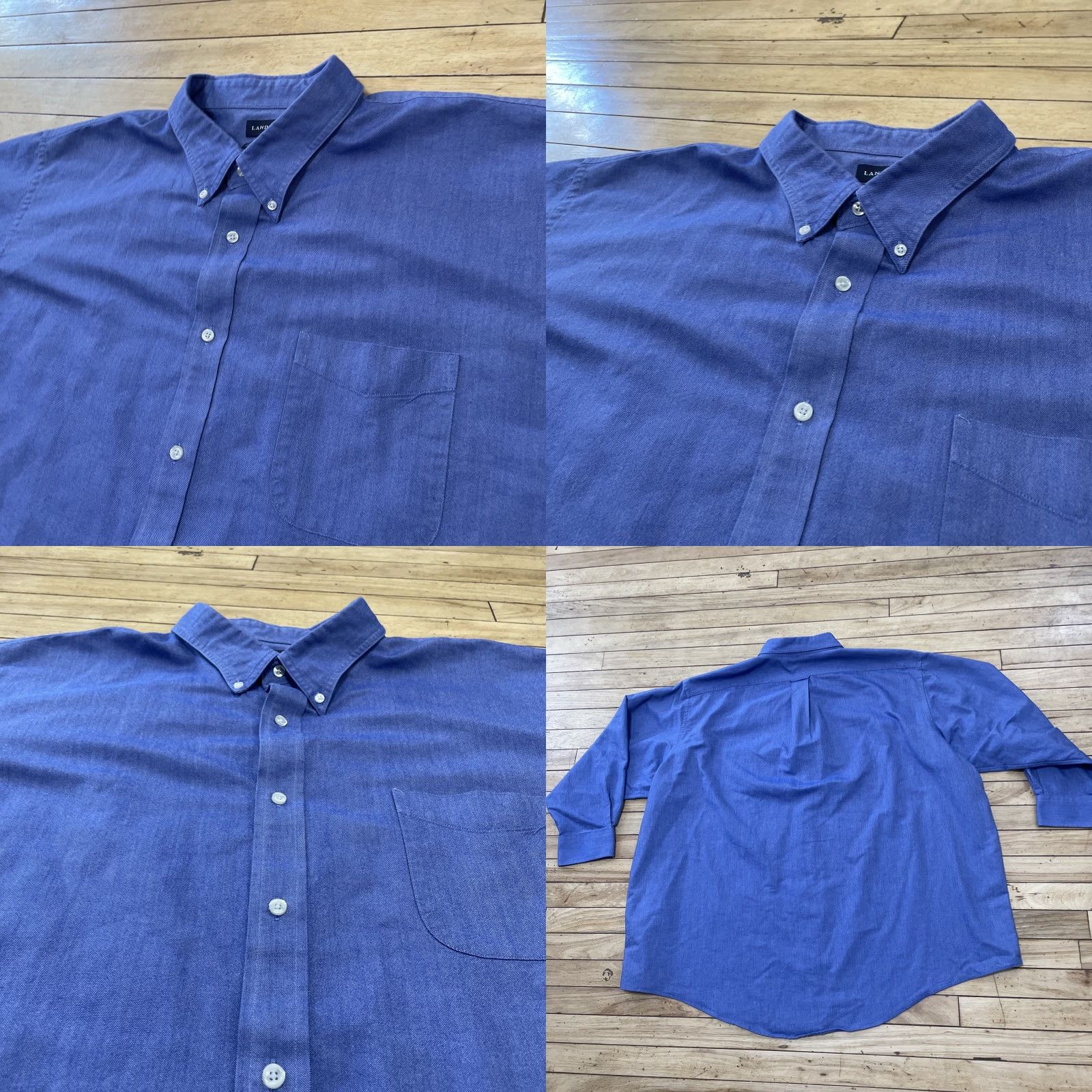 Lands' End VINTAGE Lands' End Button-Up Shirt Men Big & Tall 21x36 Blue Twill Oxford Button-Down Collar Size US XXL / EU 58 / 5 - 11 Thumbnail