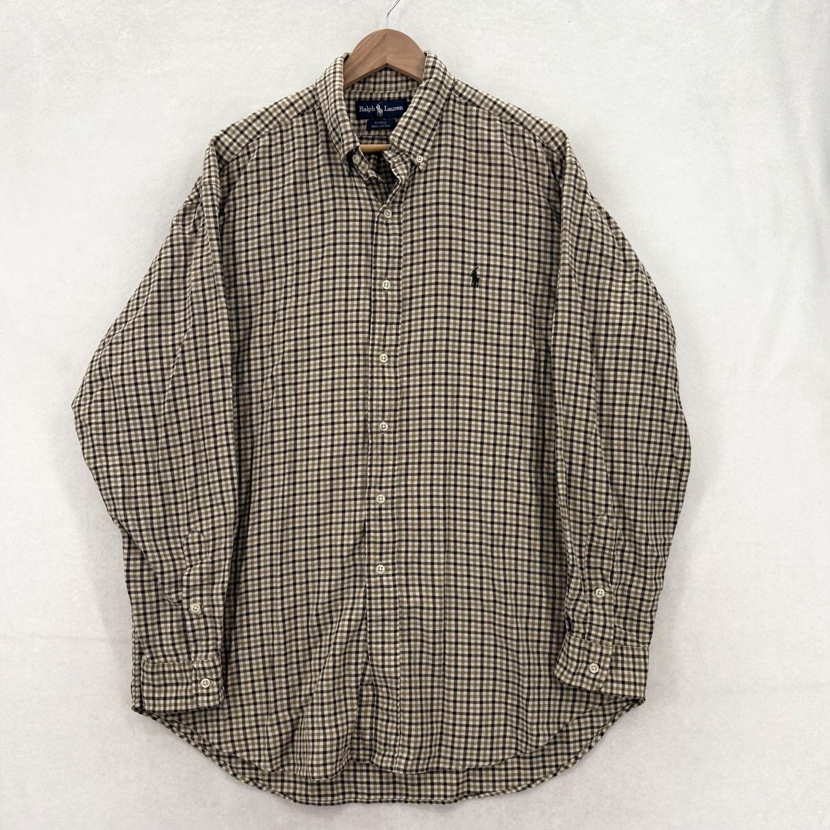 Ralph Lauren Ralph Lauren Shirt Mens Large Brown Check Long Sleeve Blake Cotton Button-Down Size US L / EU 52-54 / 3 - 2 Thumbnail