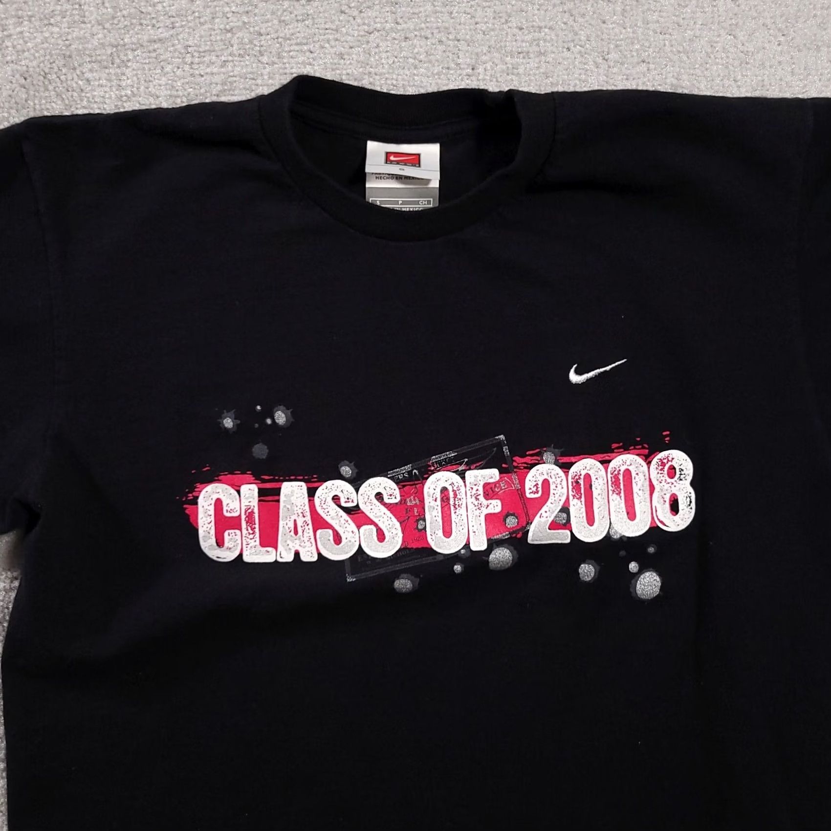 Nike Nike Team Shirt Mens Small Black Class of 2008 Athletic Cut Short Sleeve Tee Shirt T-Shirt Logo Retro Swoosh Cotton Casual Clothes Size US S / EU 44-46 / 1 - 3 Thumbnail