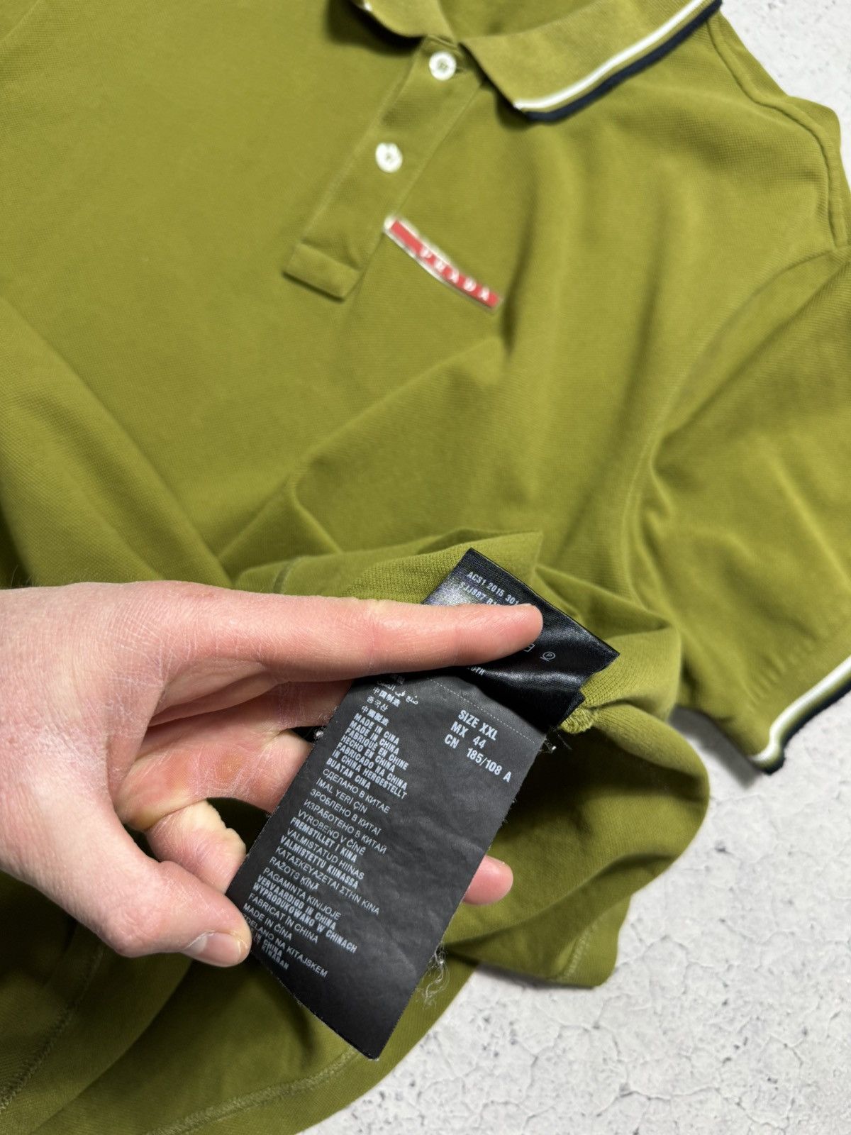 Prada Prada Red Tab Green Luxury Polo Shirt Size US XXL / EU 58 / 5 - 10 Thumbnail