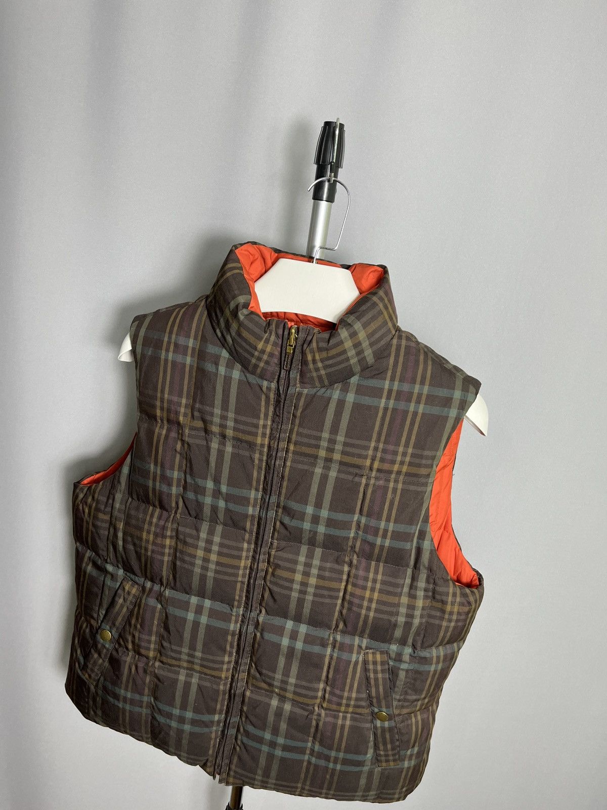 Lauren Ralph Lauren Ralph Lauren Down Puffer Vest Jacket Orange Check Reversible Size L / US 10 / IT 46 - 4 Thumbnail