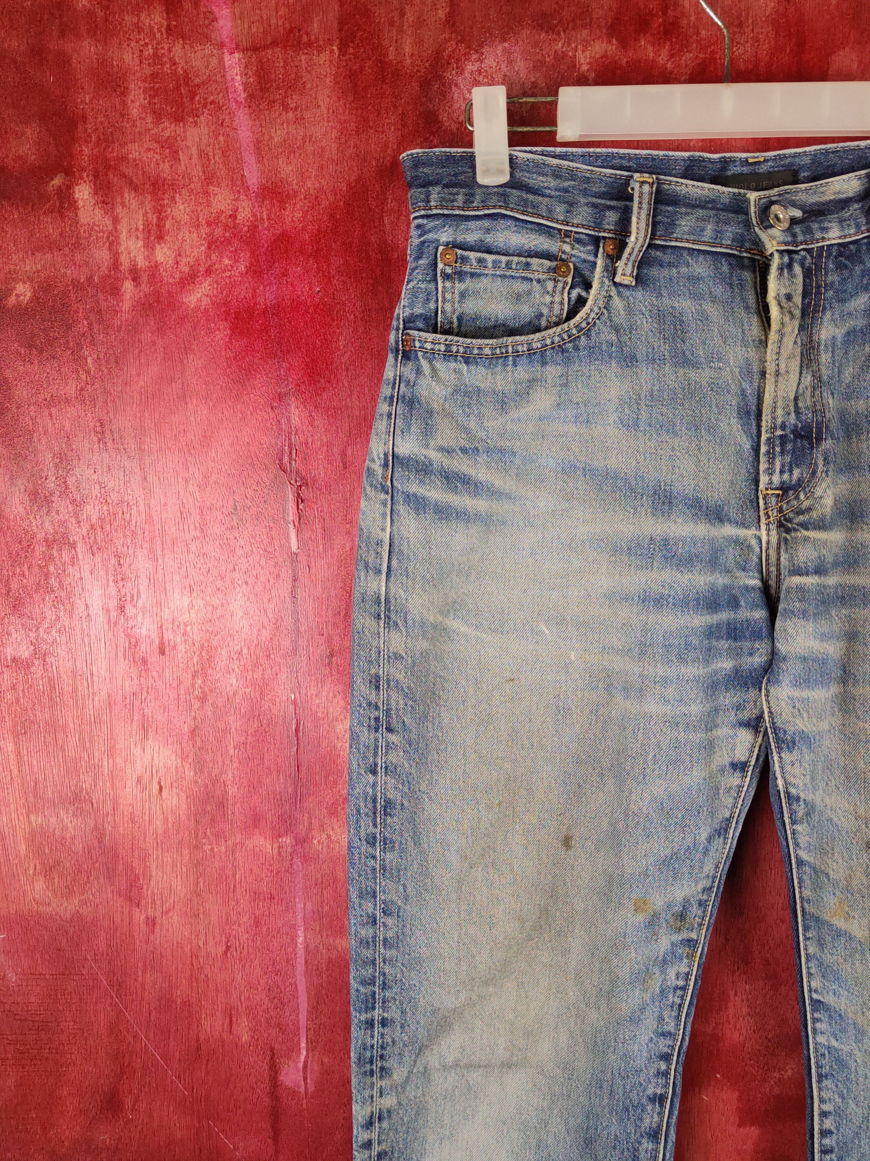 Japanese Brand Uniqlo Blue Faded Distressed Ripped Jeans #S1625 Size US 31 - 3 Thumbnail
