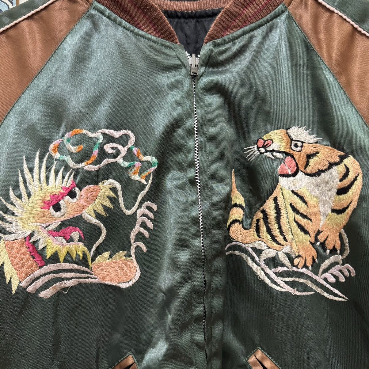 Japanese Brand Vintage 80s Sukajan Jacket CAB Clothing Korea Tour Para-Dice Size US S / EU 44-46 / 1 - 4 Thumbnail