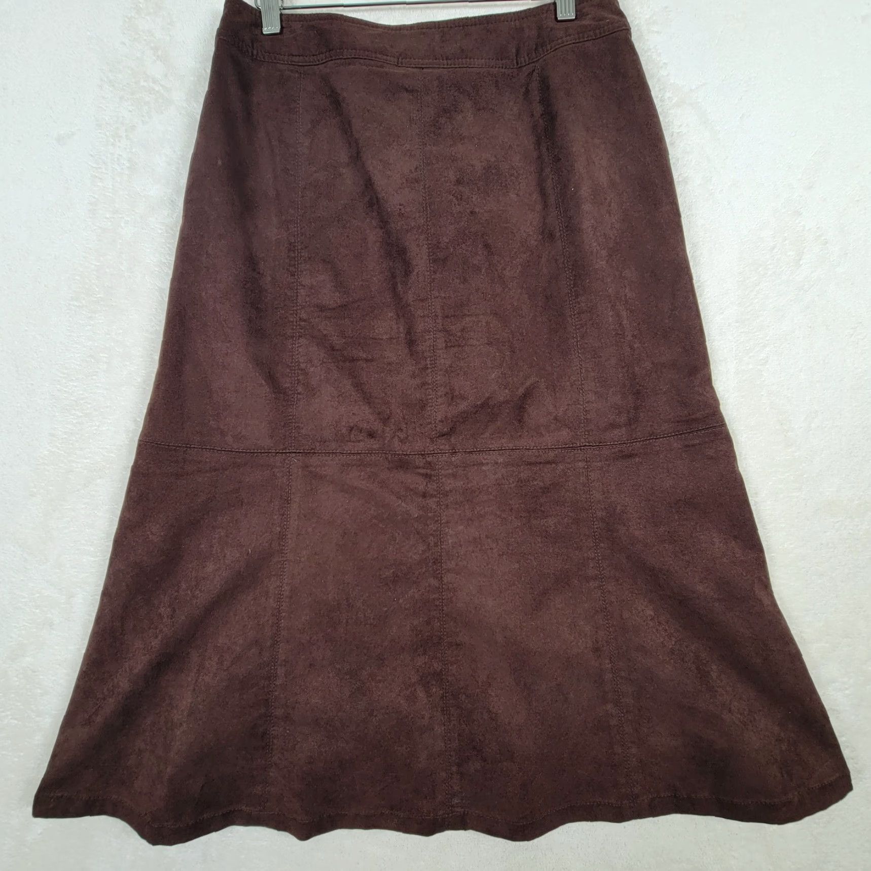 Liz Claiborne Liz Claiborne Skirt Women Maxi 6P Petite Brown Faux Suedet Womens Size 28" / US 6 / IT 42 - 2 Thumbnail