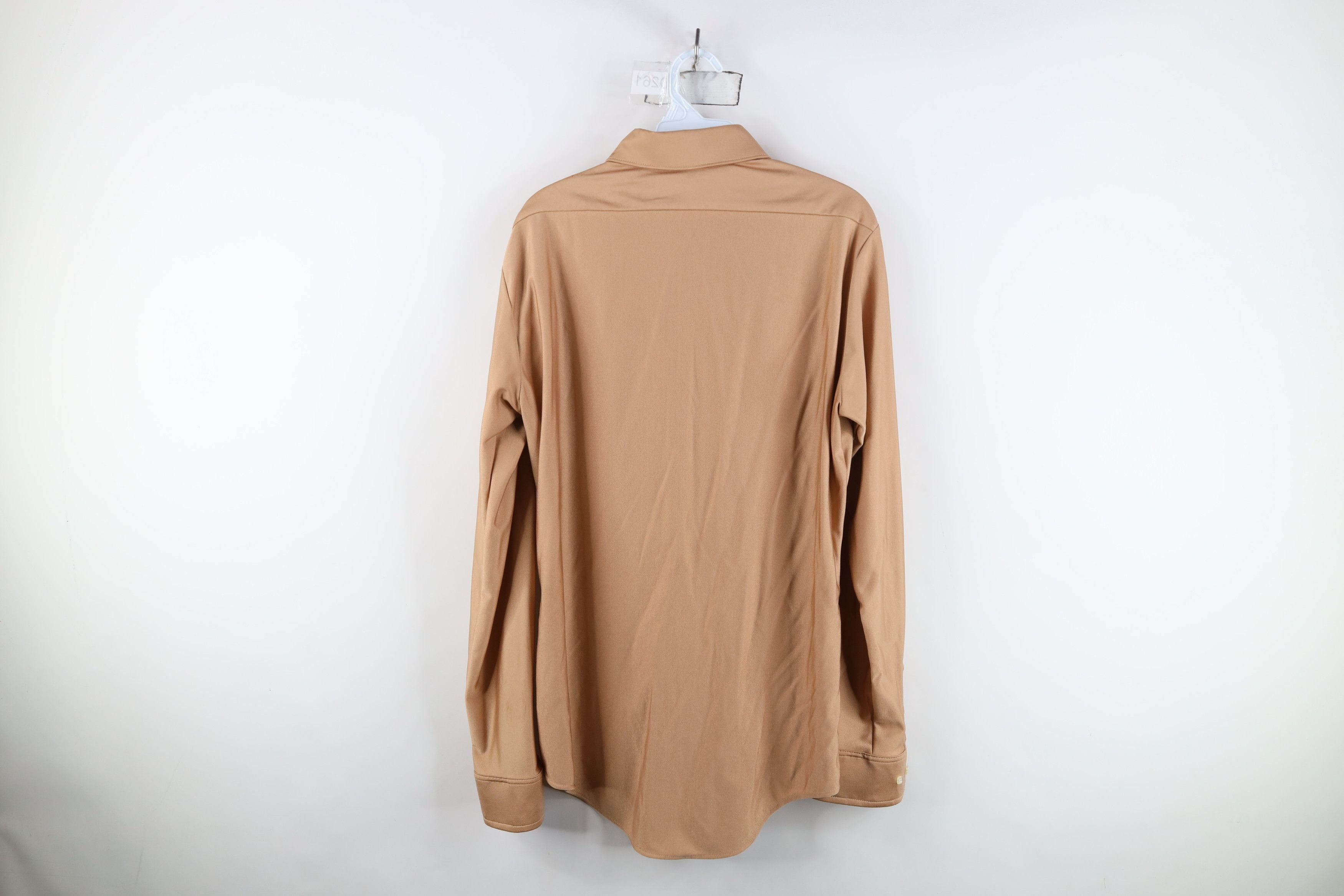 Vintage Vintage 70s Streetwear Knit Collared Button Shirt Brown USA Size US M / EU 48-50 / 2 - 12 Thumbnail