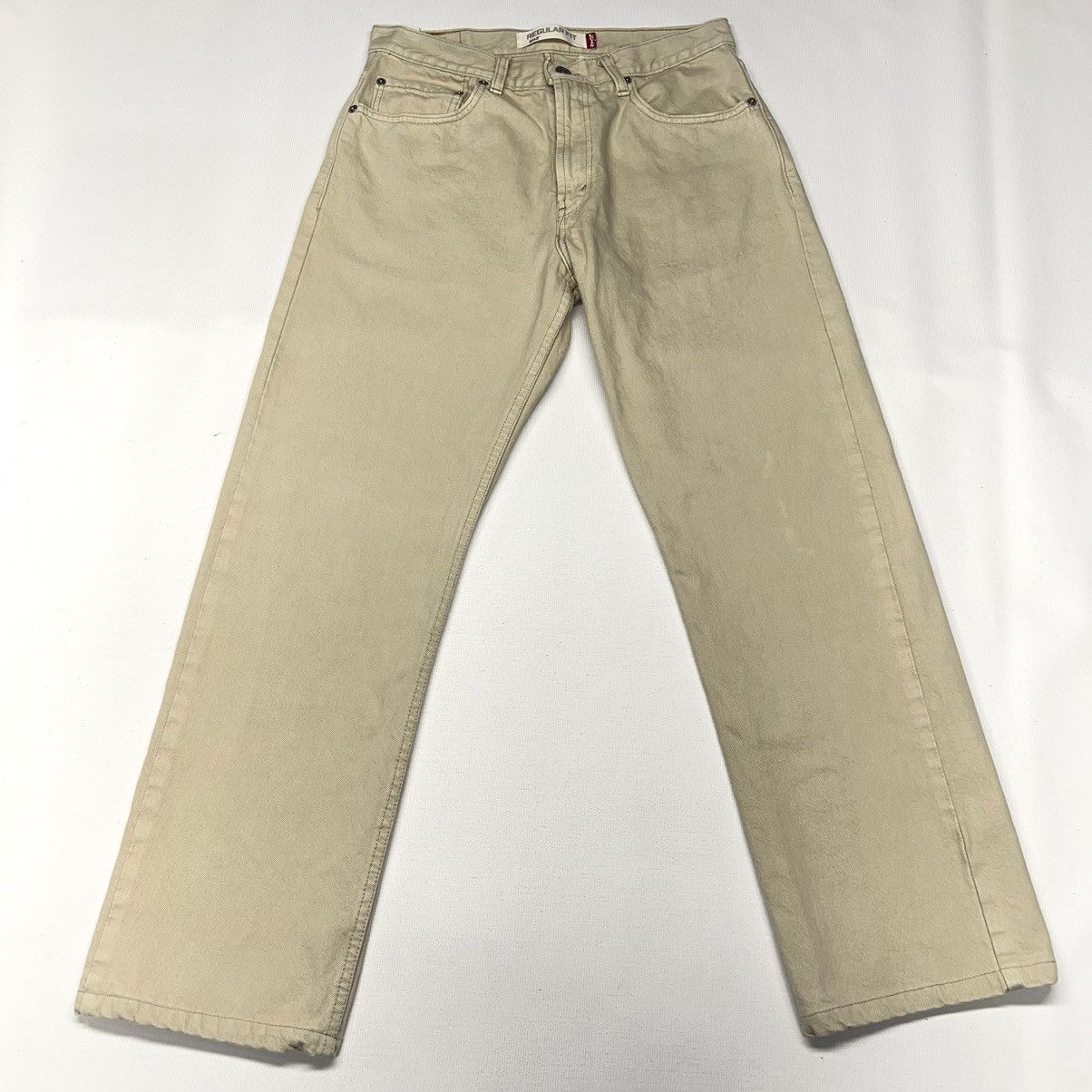 Levi's Levis 505 Jeans Regular Fit Straight Khaki Pants Denim Size US 33 - 1 Thumbnail