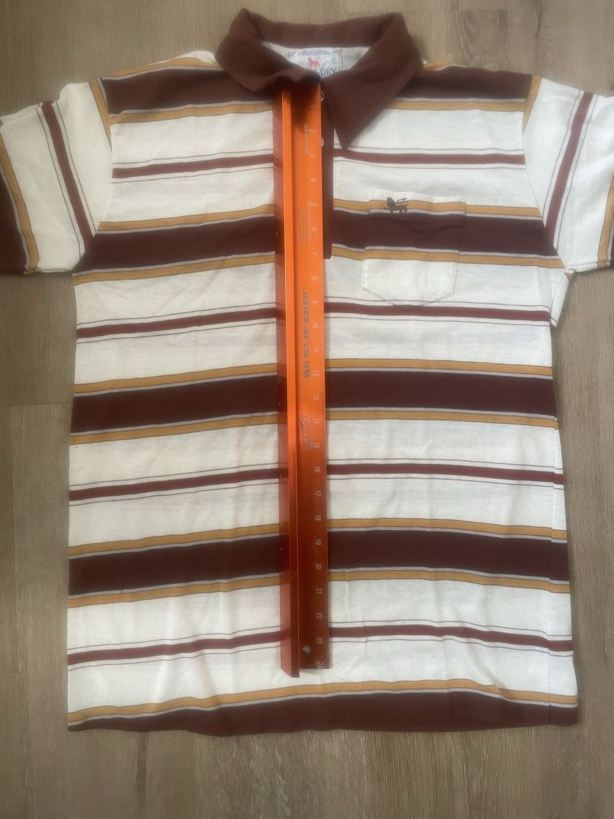 Manhattan Portage × Vintage Thick Stripe High & Dry Manhattan Vintage Made in US Polo XL Size US XL / EU 56 / 4 - 13 Thumbnail