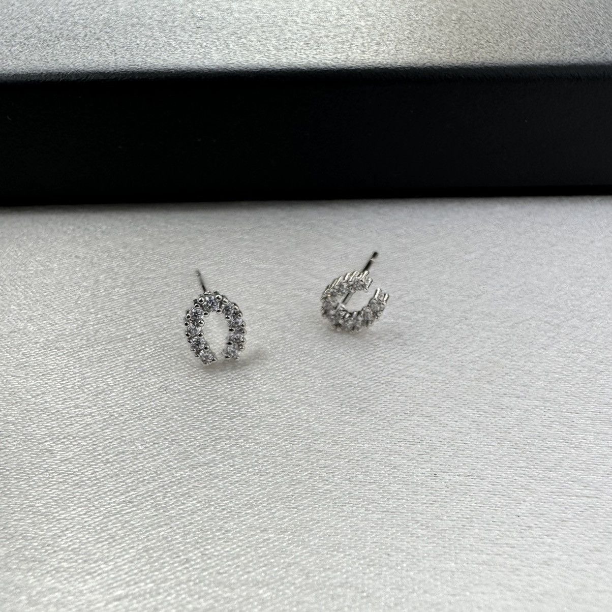 Designer CZ Tiny Horseshoe Stud Earrings for Women Size ONE SIZE - 3 Thumbnail