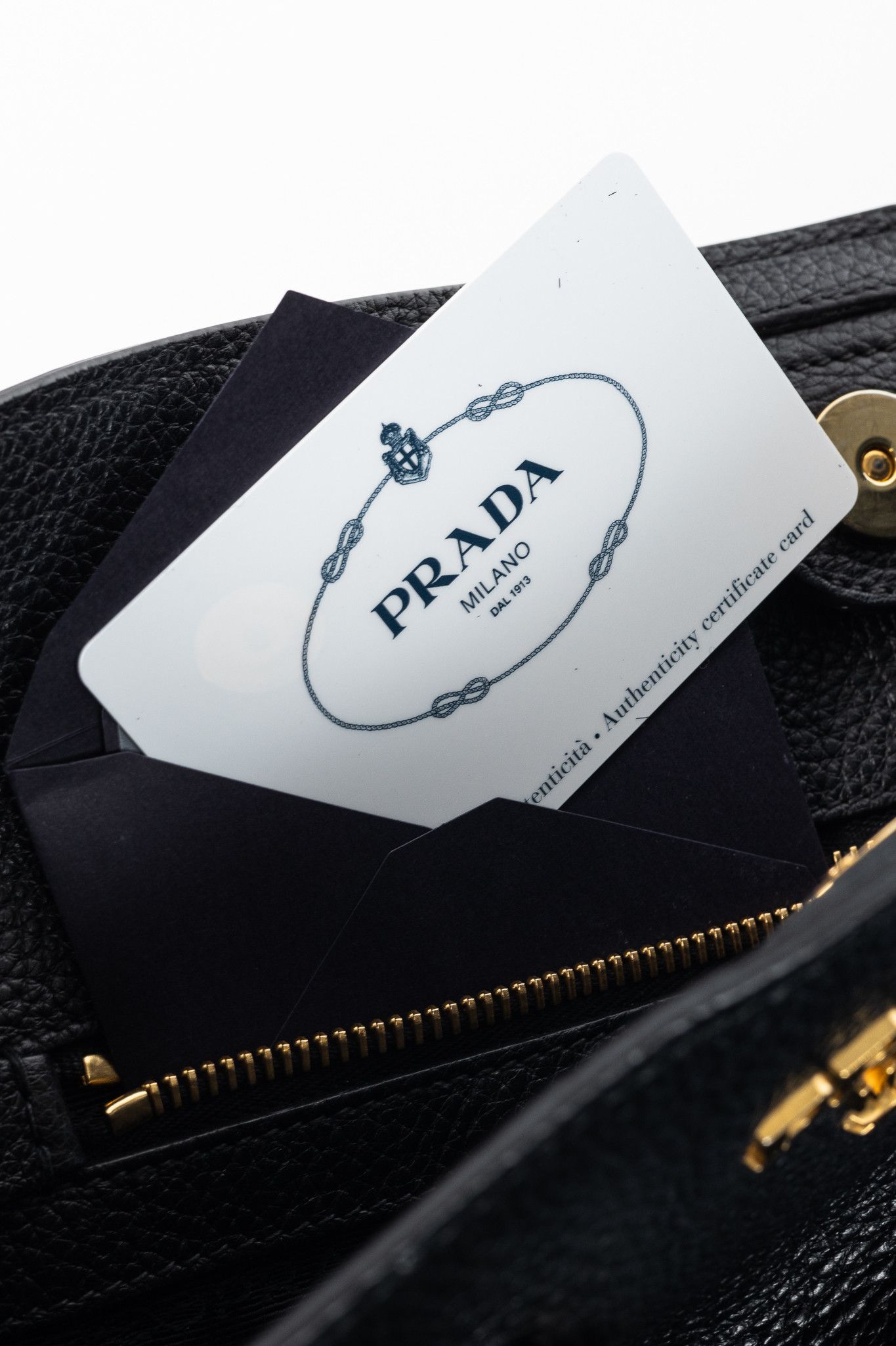 Prada Prada Nero Vitello Phenix Leather Shopping Tote Size ONE SIZE - 11 Thumbnail
