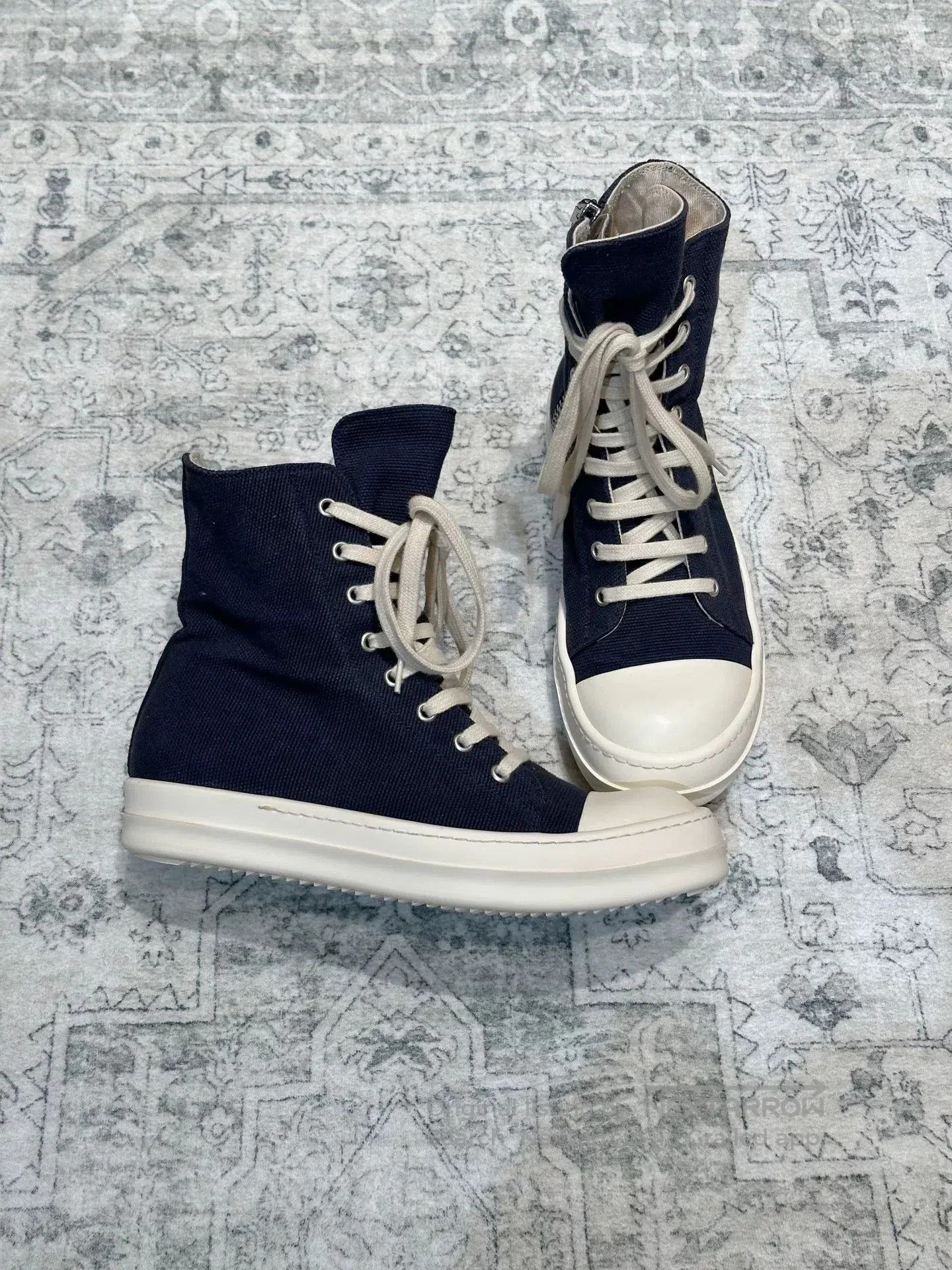 Rick Owens Drkshdw Rick Owens DRKSHDW Canvas High-Top. Size US 7 / IT 37 - 3 Thumbnail