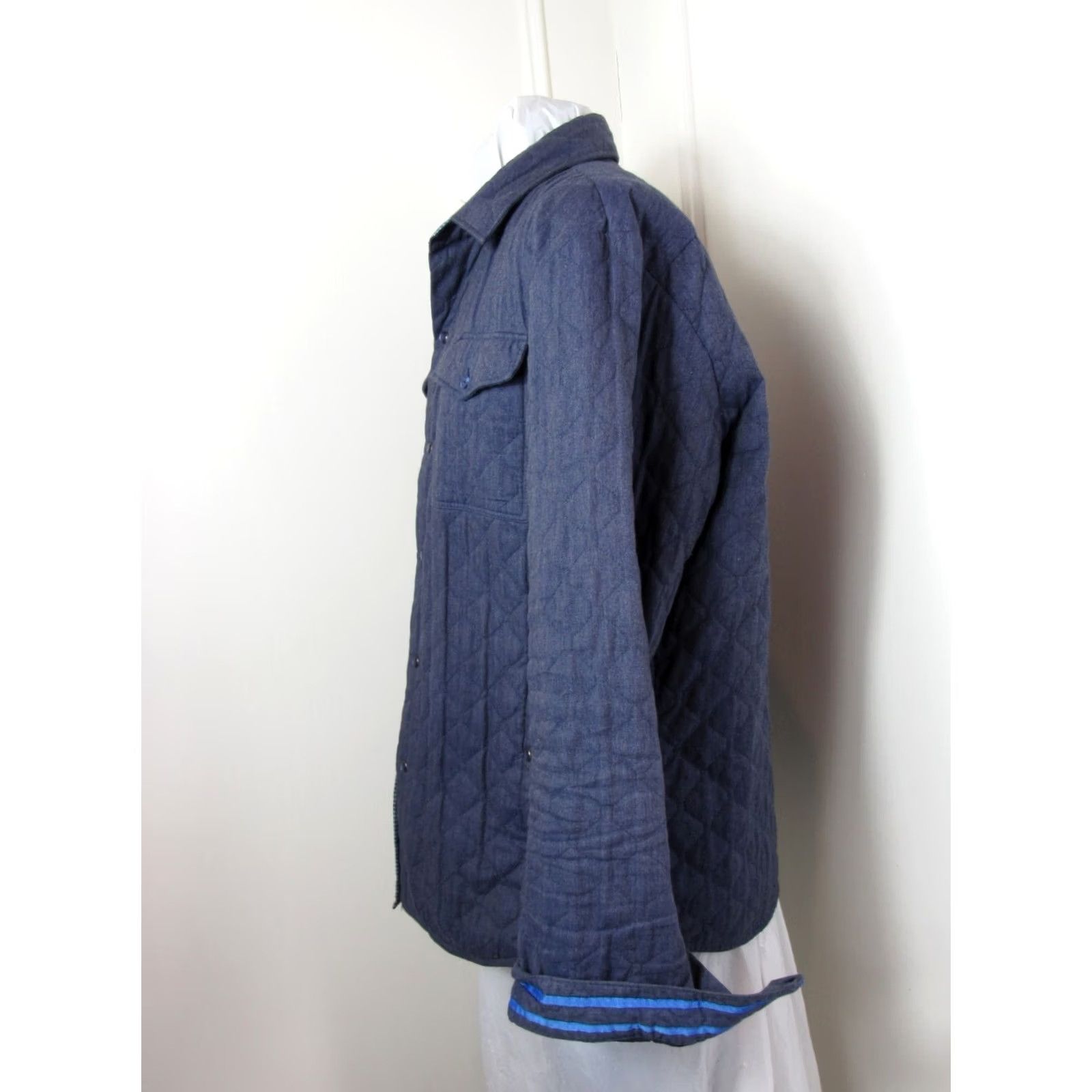 Robert Graham Robert Graham Shacket Jacket Mens Sz XL Blue Quilted Snap Button Up Lite Modern Americana Size US XL / EU 56 / 4 - 4 Thumbnail