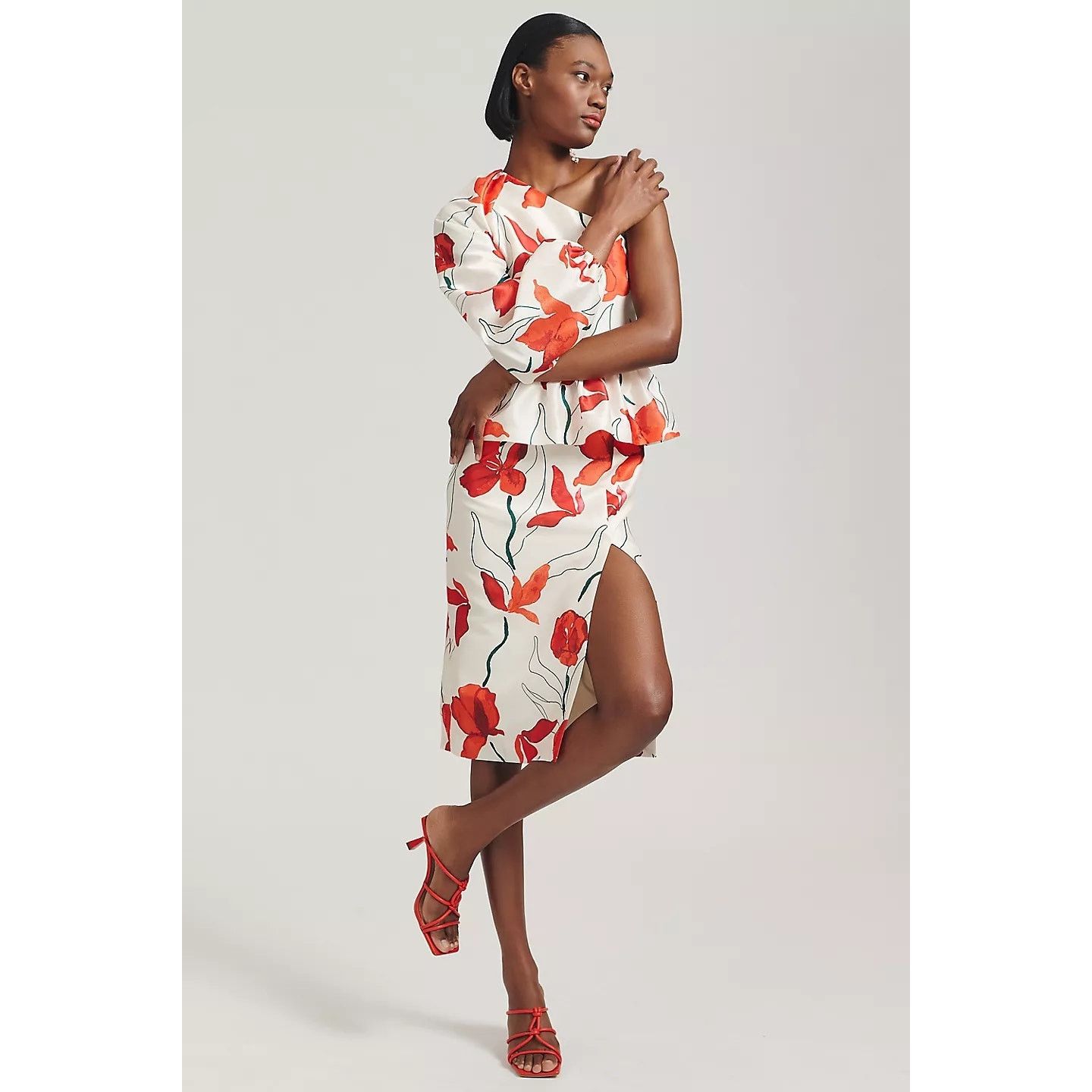 Anthropologie NWT ANTHROPOLOGIE Hutch One-Shoulder Peplum Dress $198 Sz 6 Size M / US 6-8 / IT 42-44 - 1 Thumbnail
