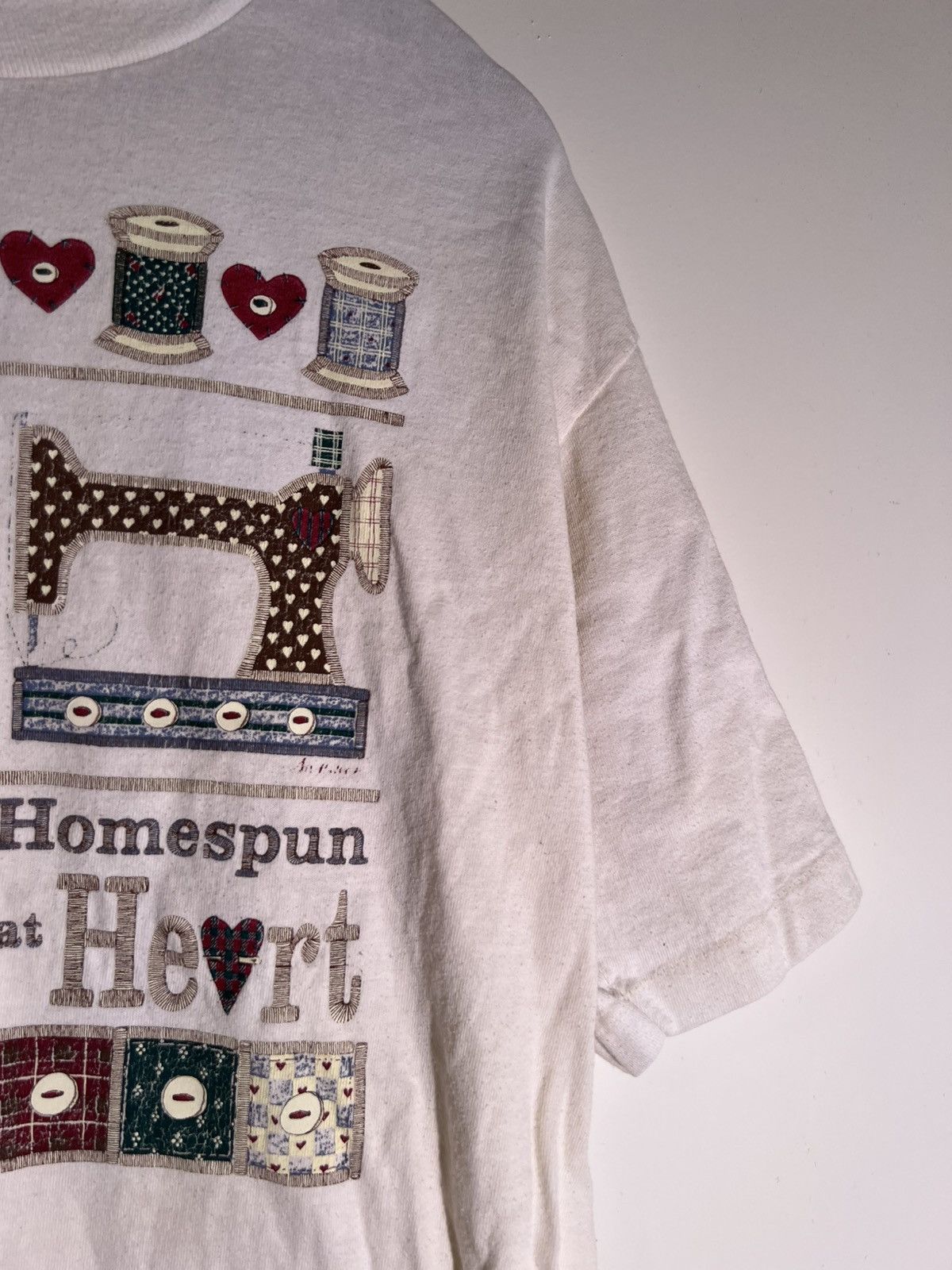 Vintage 90’s 2000’s Y2K Vintage Sew Glad To Be Homespun At Heart Tee Size US L / EU 52-54 / 3 - 6 Thumbnail