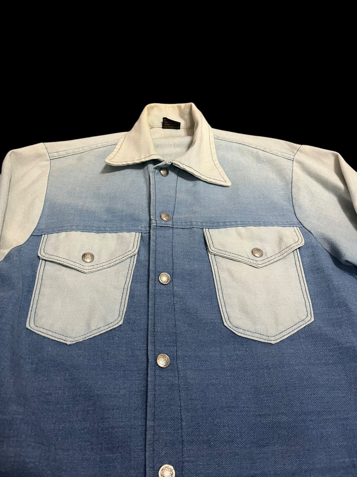 Vintage A Vintage Big Yank Two Tones Colour Snap Button Denim 70s Size US M / EU 48-50 / 2 - 3 Thumbnail