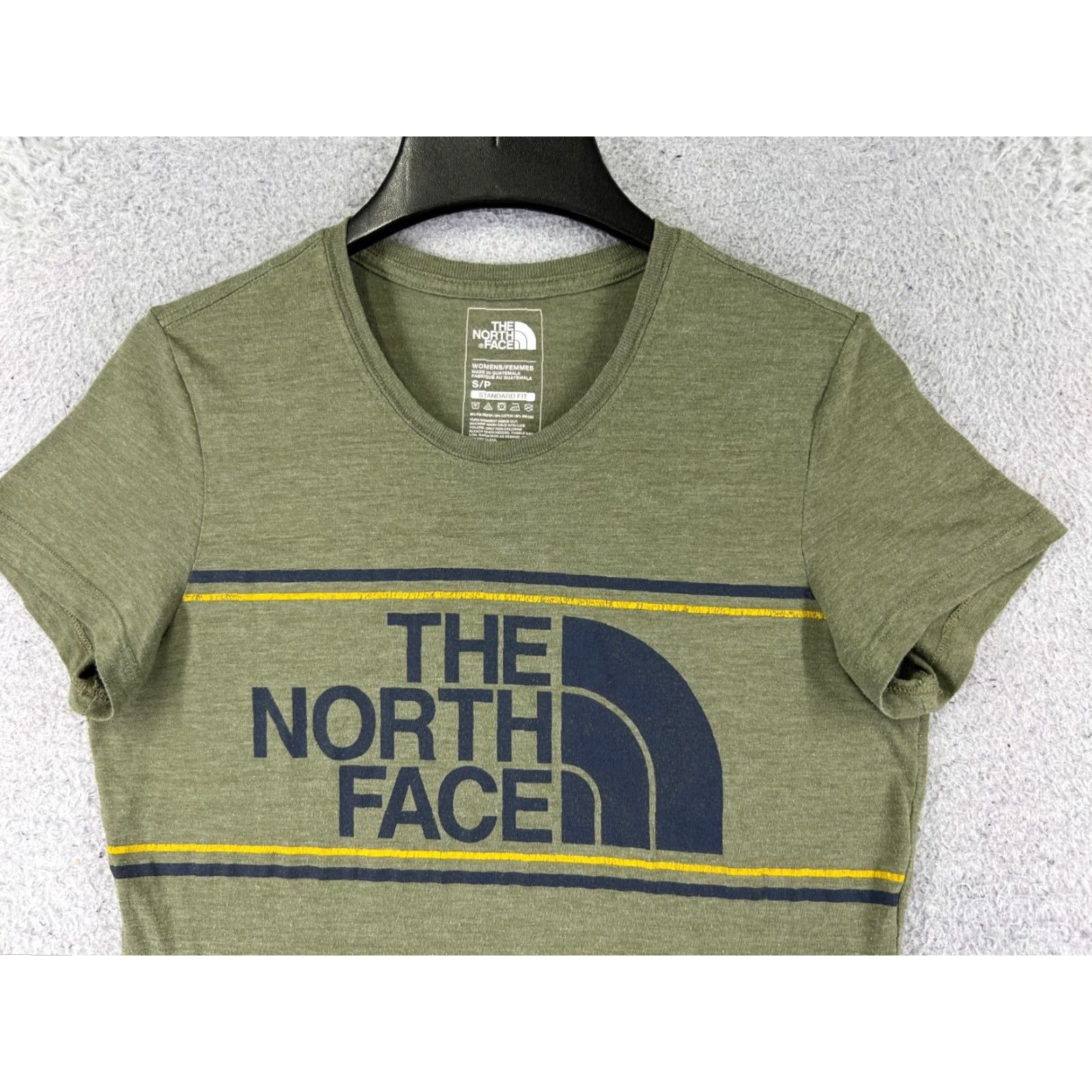 The North Face The North Face Shirt Women S Green Black Yellow Strip Short Sleeve Tri-Blend Crew Neck Pullover Casual Workwear T-Shirt Size S / US 4 / IT 40 - 4 Thumbnail