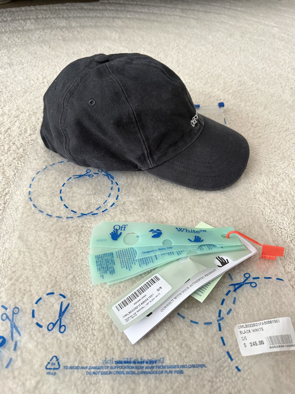 Off-White Off White Baseball Cap in Washed Black Size ONE SIZE - 8 Thumbnail