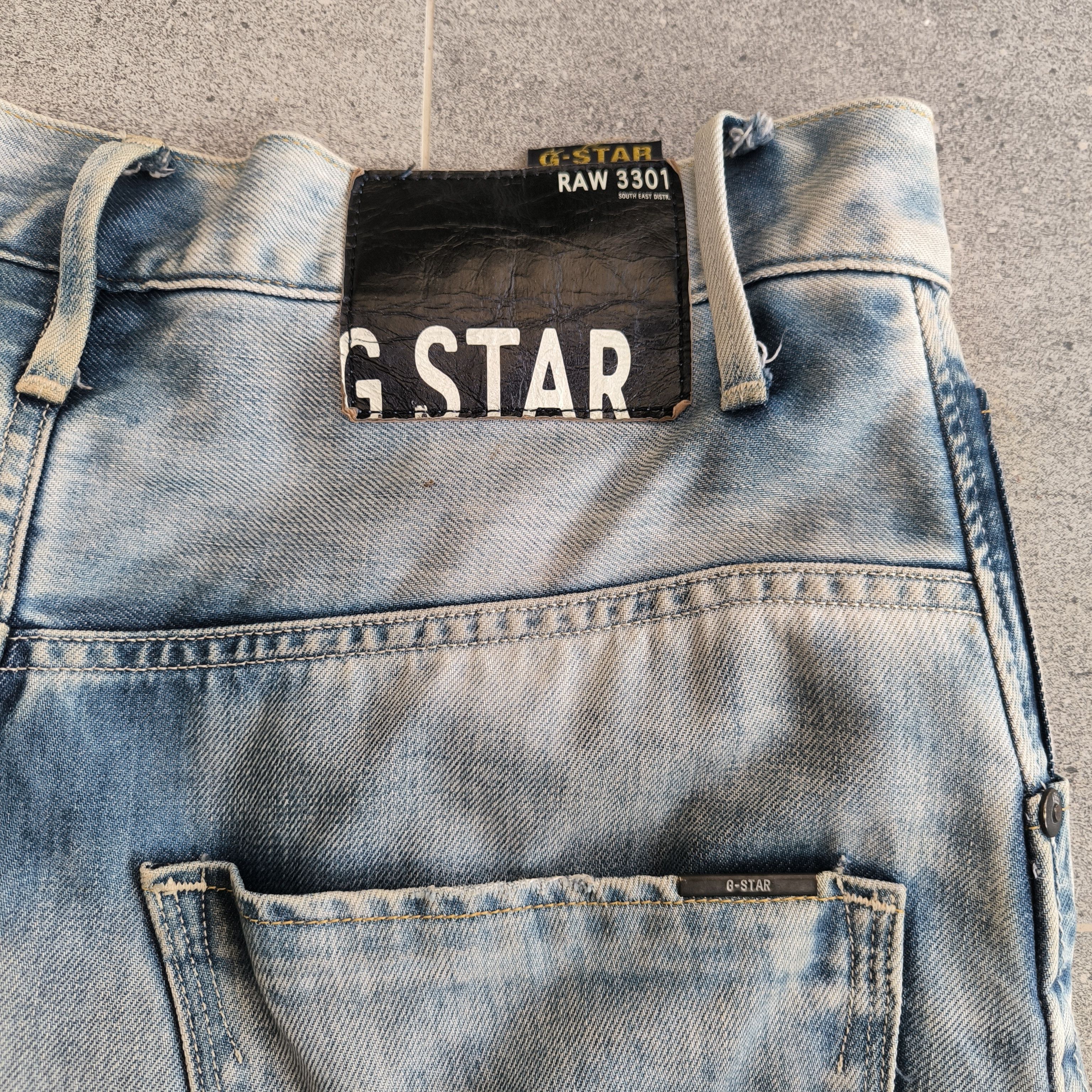 G-Star G-Star Raw 3301 Arc 3D Loose Fit Washed Denim Jeans Size US 32 / EU 48 - 13 Thumbnail