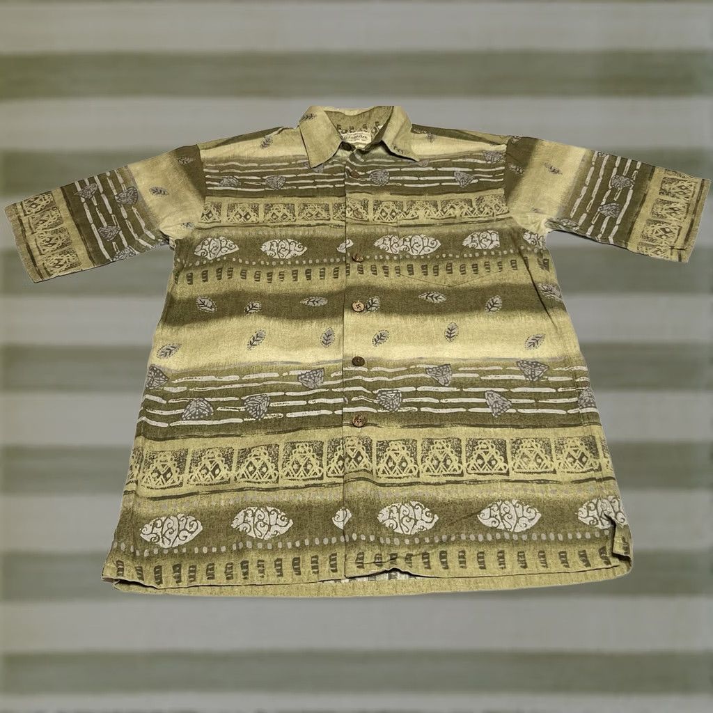 Vintage VINTAGE St. John's Bay Shirt Short Sleeve Button Linen Blend Brown Tribal Mens S Size US S / EU 44-46 / 1 - 1 Thumbnail