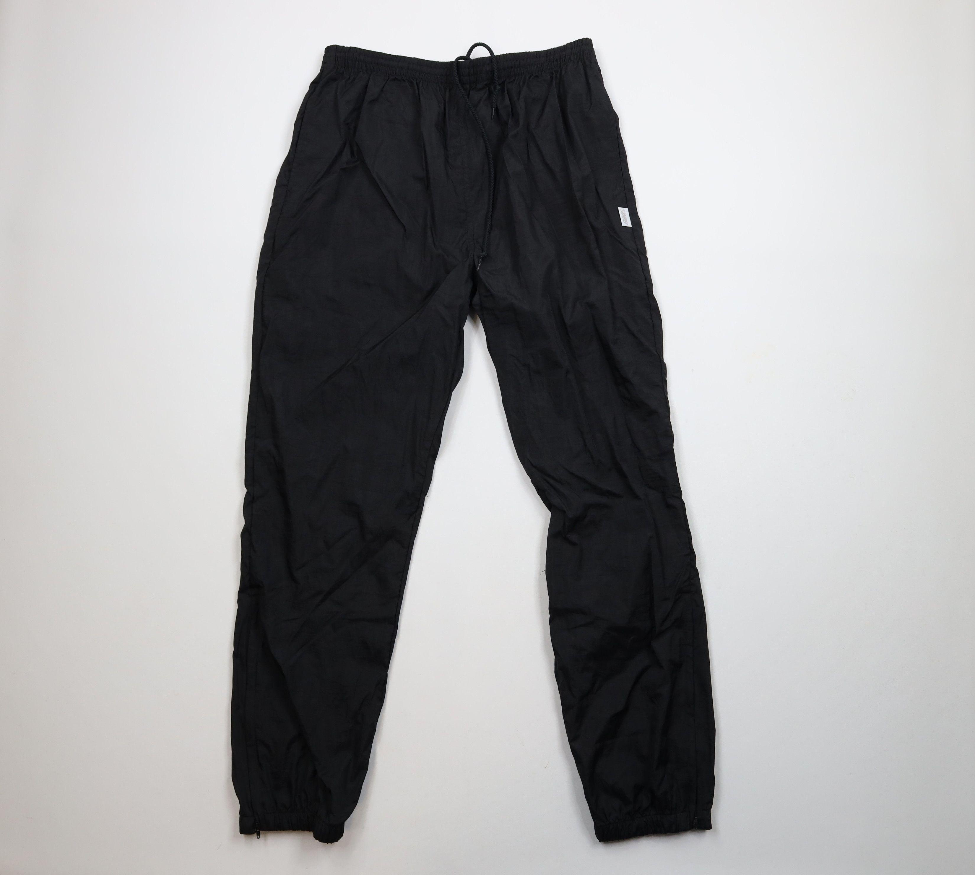 Vintage Vintage 90s Streetwear Nylon Windbreaker Joggers Pants Black Size US 36 / EU 52 - 1 Thumbnail