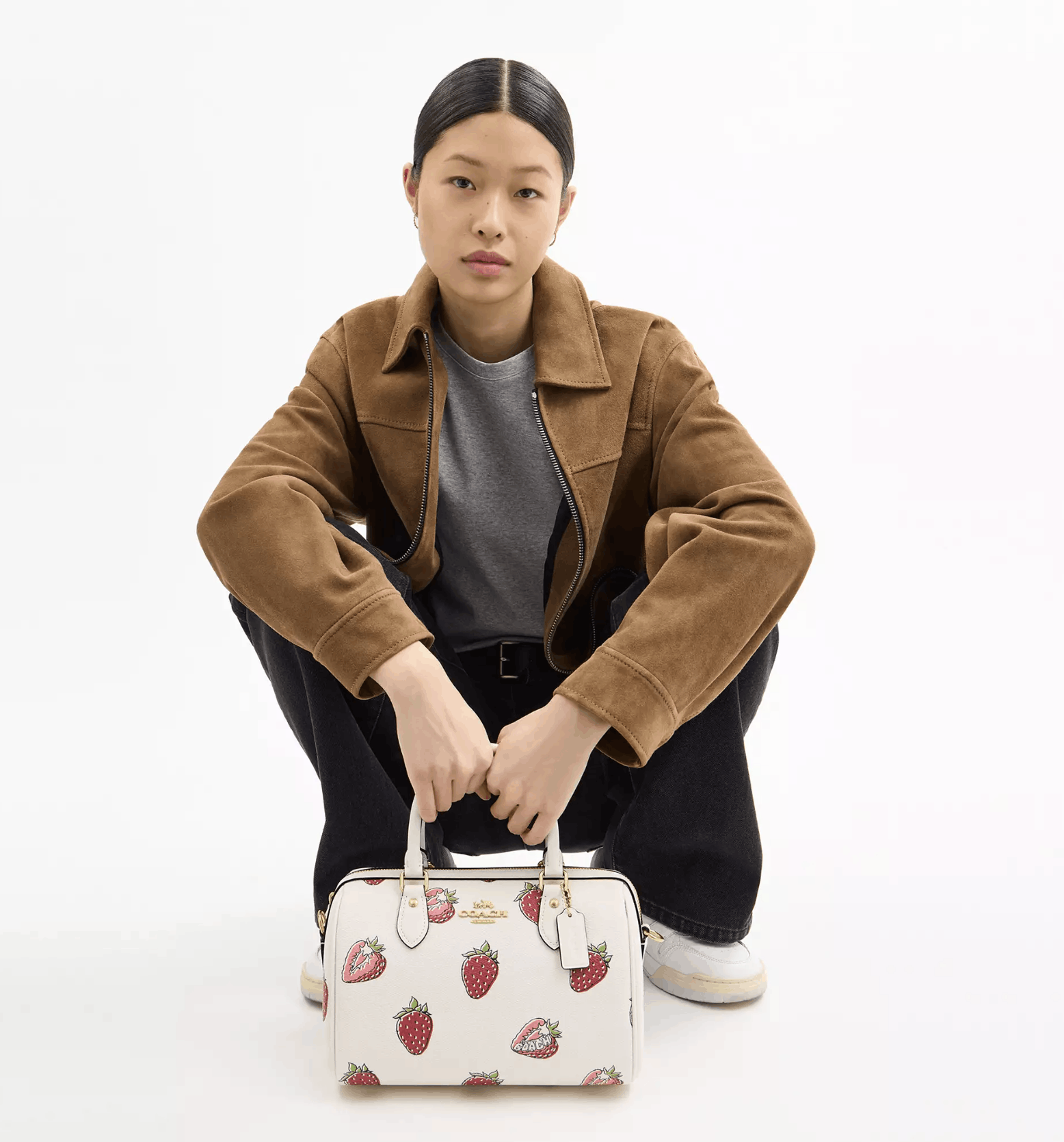 Coach Rowan Satchel Bag With Strawberry Print CAL63 Size ONE SIZE - 9 Thumbnail