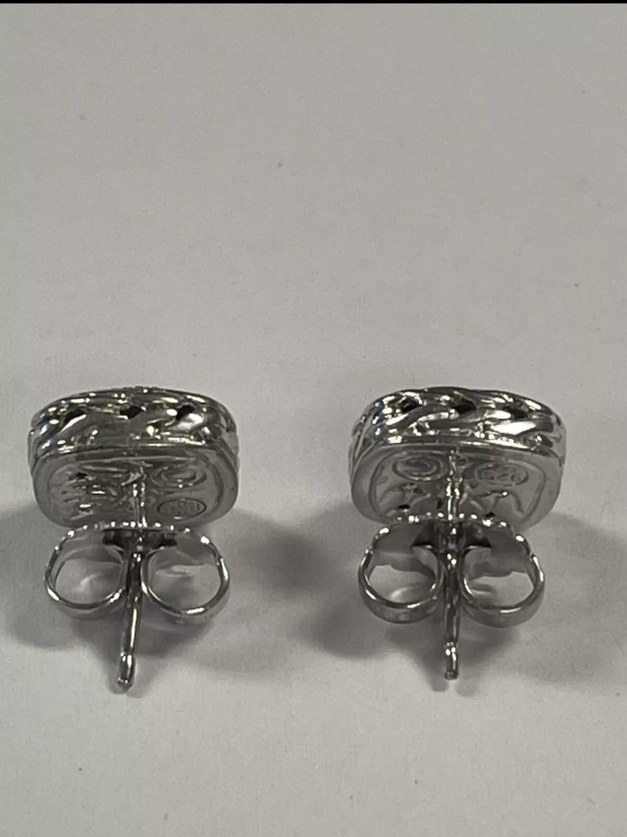 John Hardy John Hardy Classic Chain Silver & DIamond Square Earrings Size ONE SIZE - 5 Thumbnail