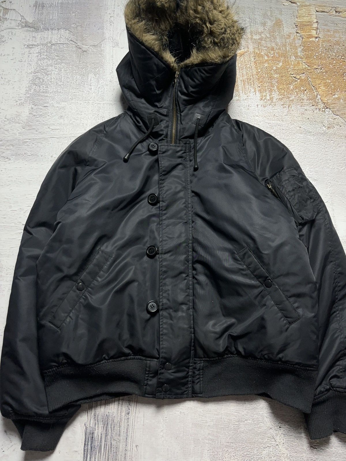 Vintage Vintage N2B style Hooded Cropped Bomber Jacket Size US L / EU 52-54 / 3 - 3 Thumbnail
