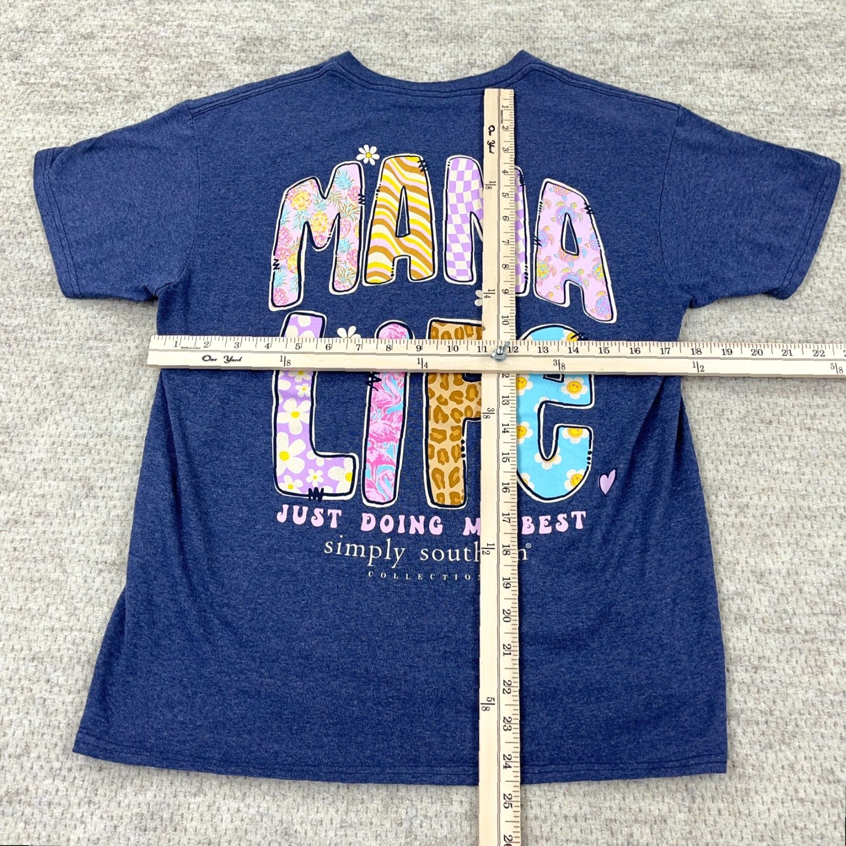 Vintage Simply Southern Shirt Women Medium Blue Mom Life T-Shirt Casual Short Sleeve Size M / US 6-8 / IT 42-44 - 6 Thumbnail
