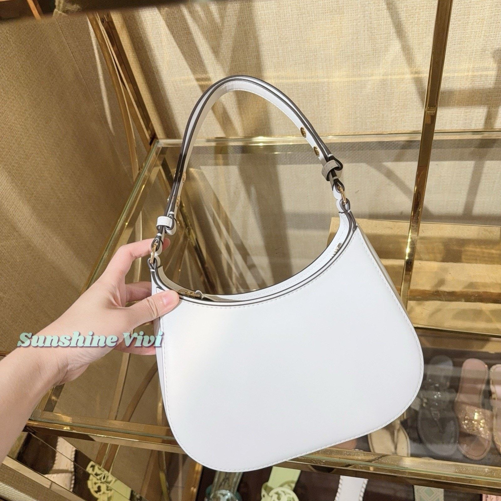 Tory Burch NWT Tory Burch Emerson Leather Shoulder Bag White 167978 Size ONE SIZE - 3 Thumbnail