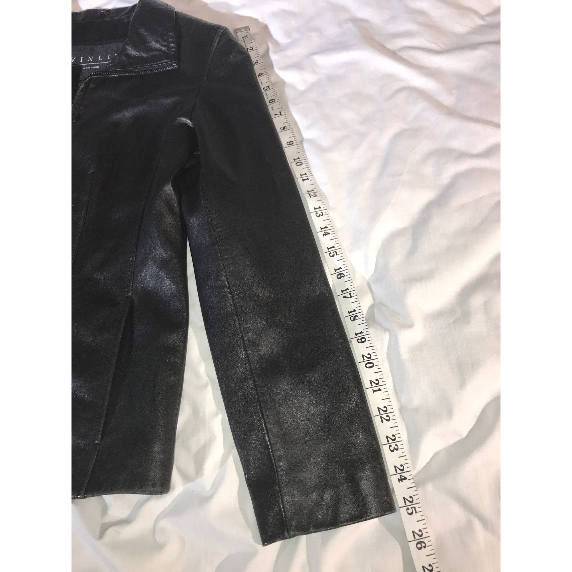 Vintage WINLIT New York Women's Black Full Zip Leather Moto Jacket Size S / US 4 / IT 40 - 8 Thumbnail